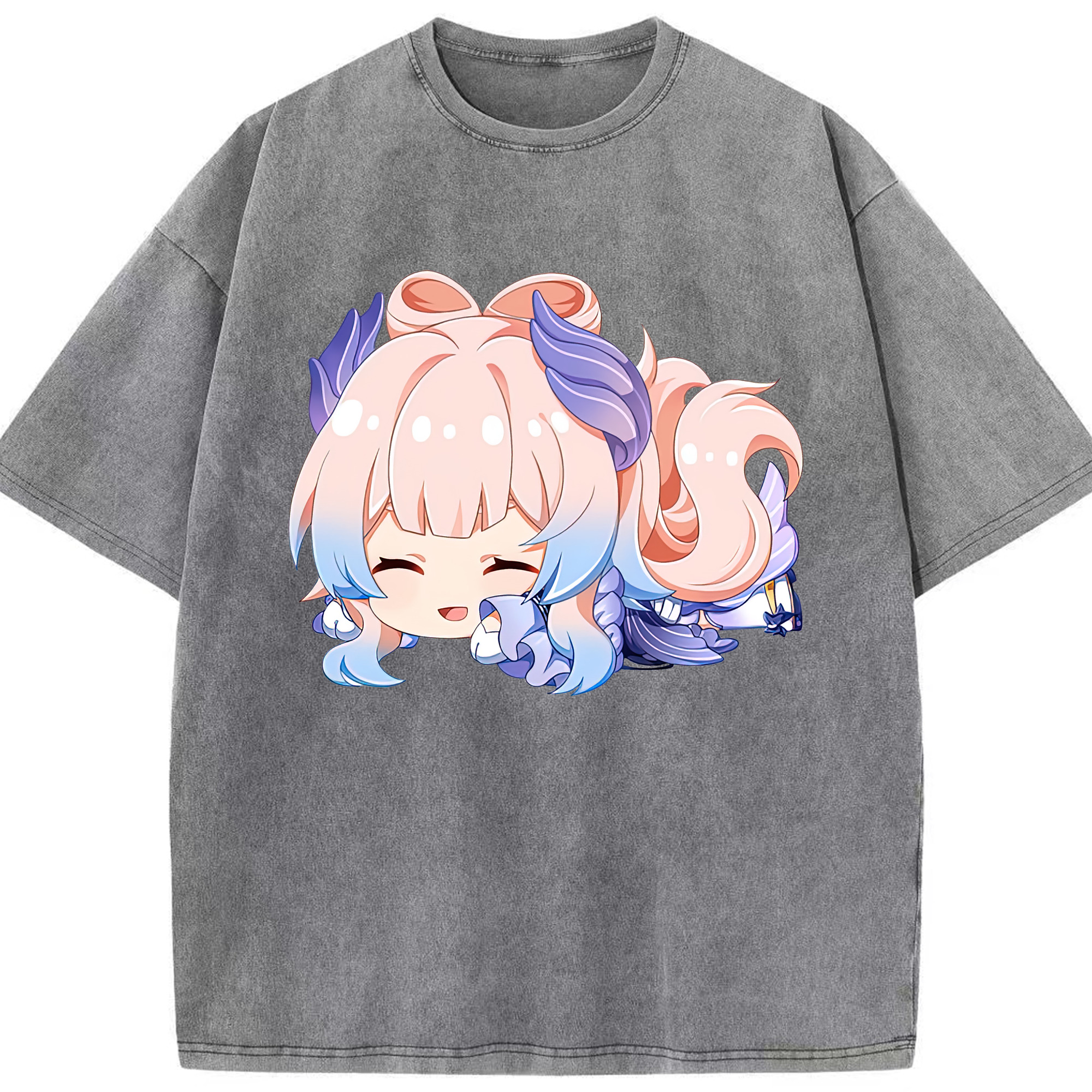 げんし神 珊瑚宮心海 サンゴノミヤ・ココミ genshin Sangonomiya Kokomi 綿100% ヴィンテージ風 半袖Tシャツ（フロントプリント）