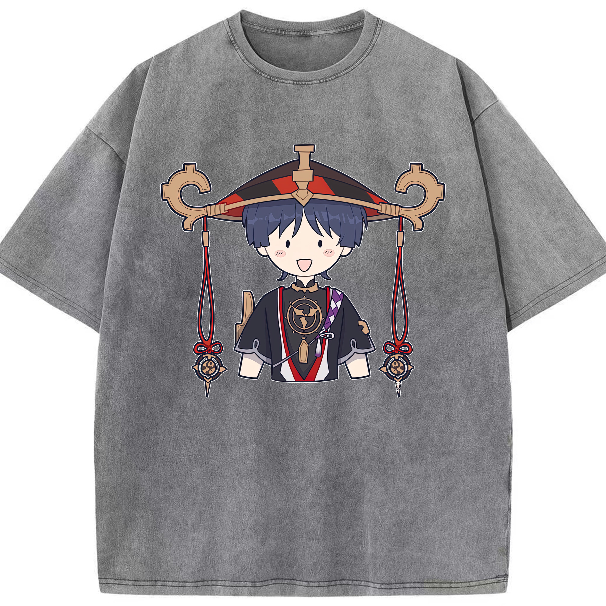 げんし神 さんペい genshin Sanpei 綿100% ヴィンテージ風 半袖Tシャツ（フロントプリント）