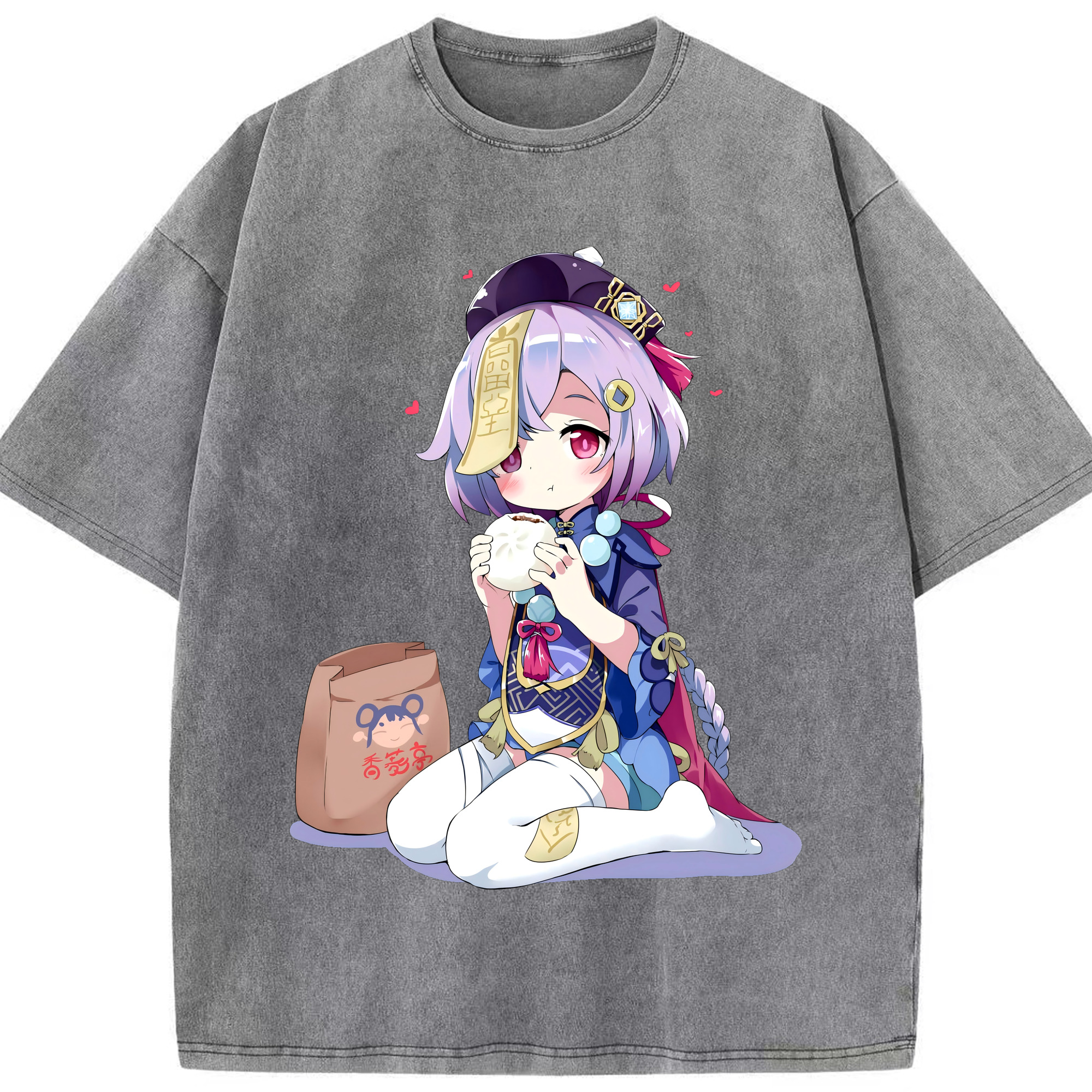 げんし神 七七 なな  genshin Nana 綿100% ヴィンテージ風 半袖Tシャツ（フロントプリント）