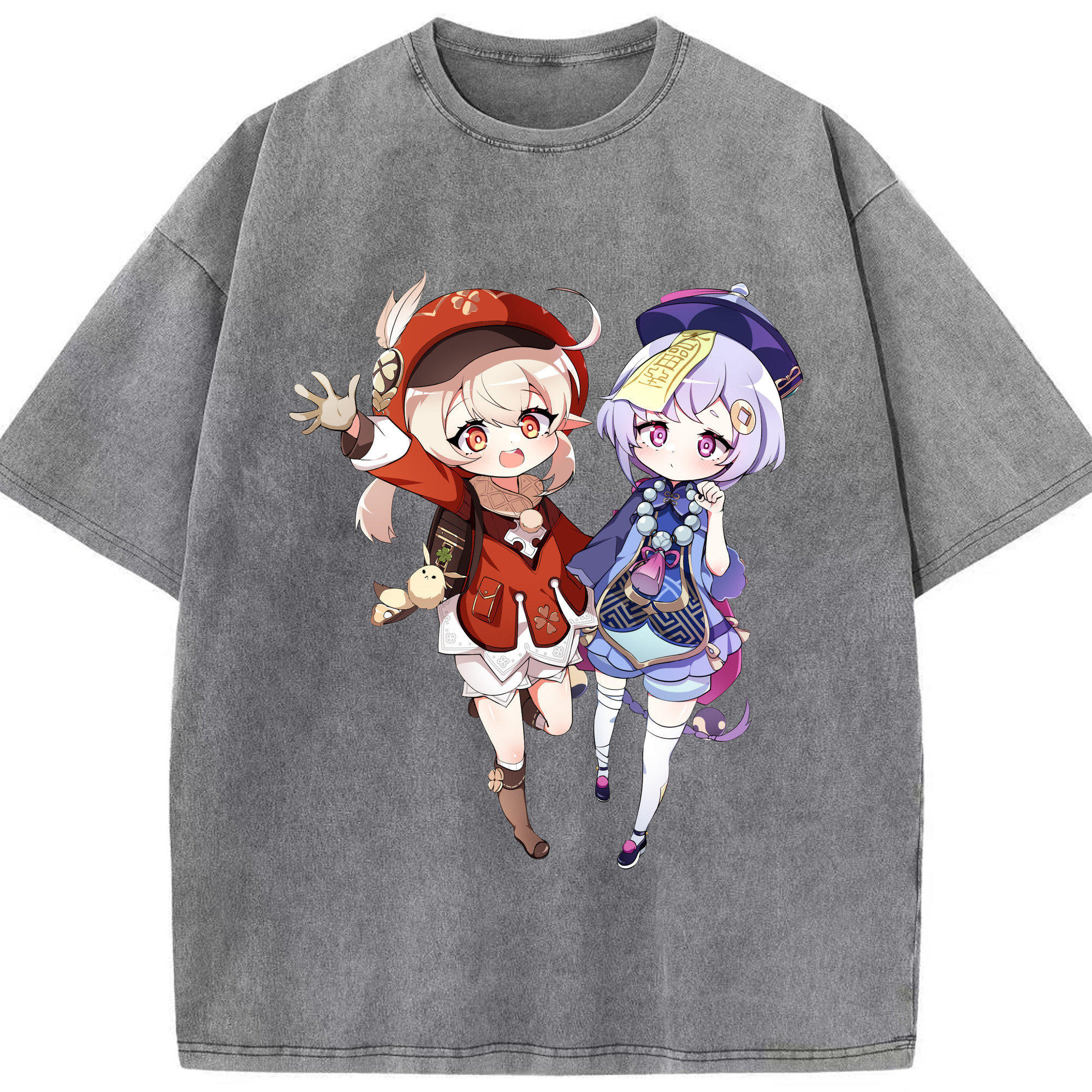 げんし神 七七 なな  genshin Nana 綿100% ヴィンテージ風 半袖Tシャツ（フロントプリント）