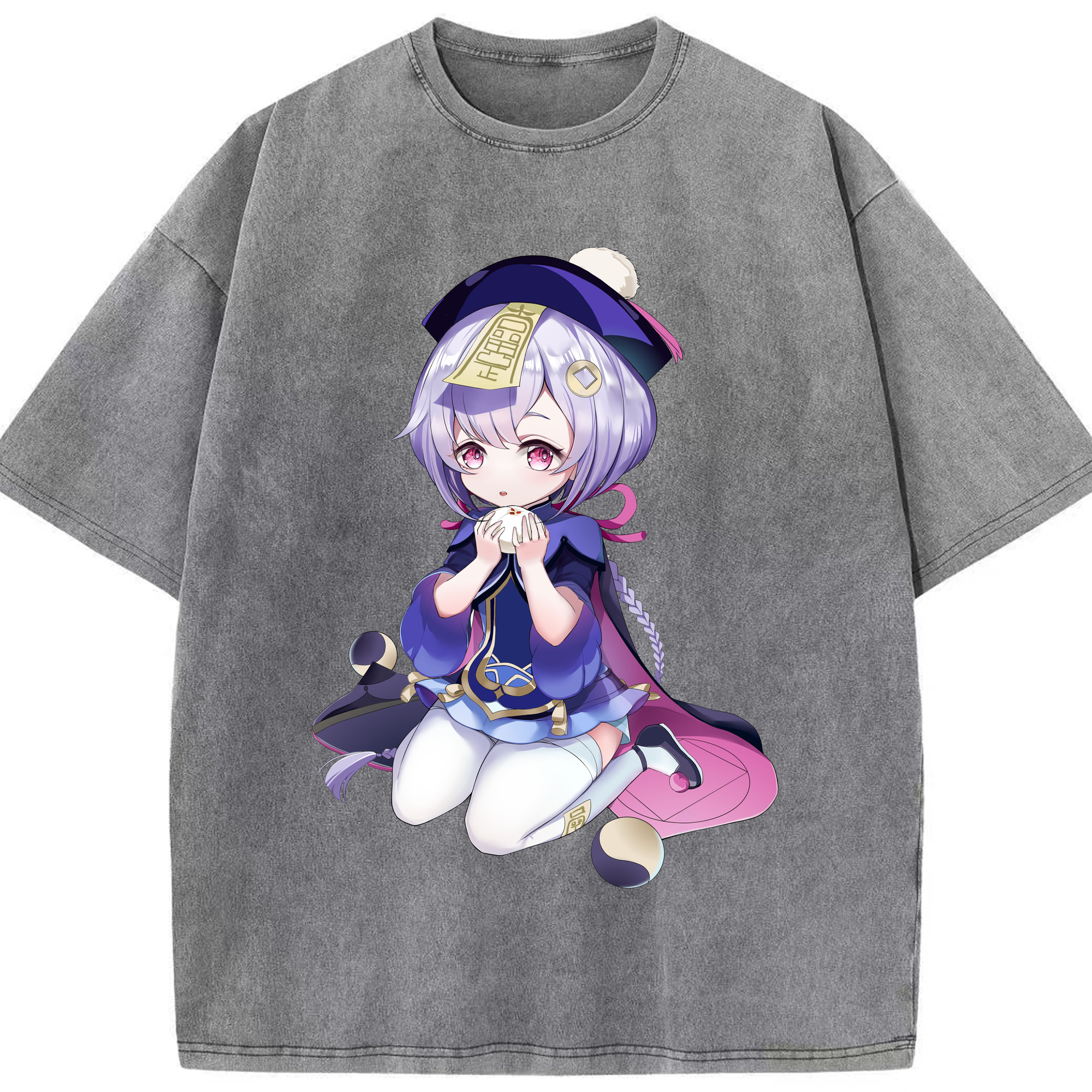 げんし神 七七 なな  genshin Nana 綿100% ヴィンテージ風 半袖Tシャツ（フロントプリント）