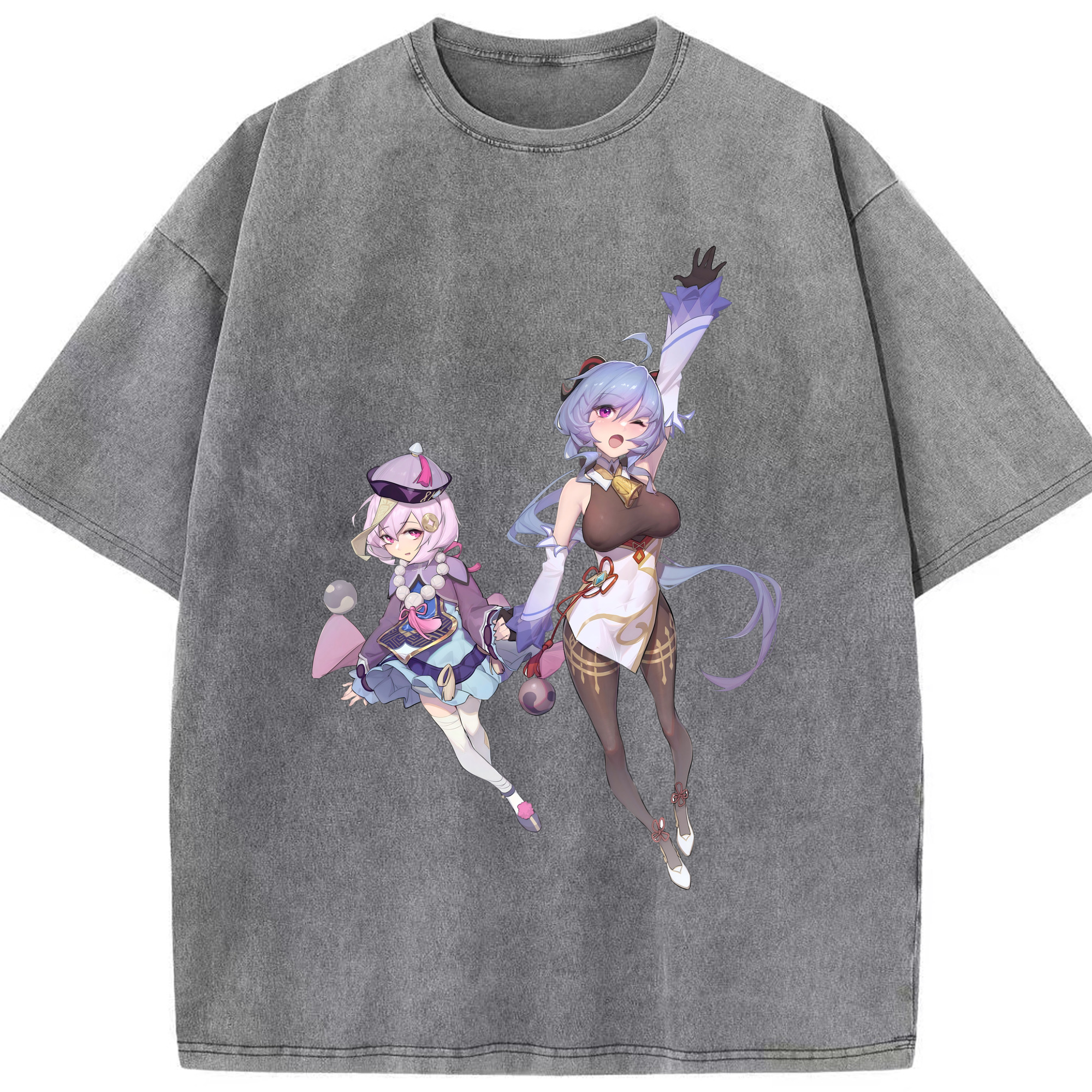 げんし神 七七 なな  genshin Nana 綿100% ヴィンテージ風 半袖Tシャツ（フロントプリント）