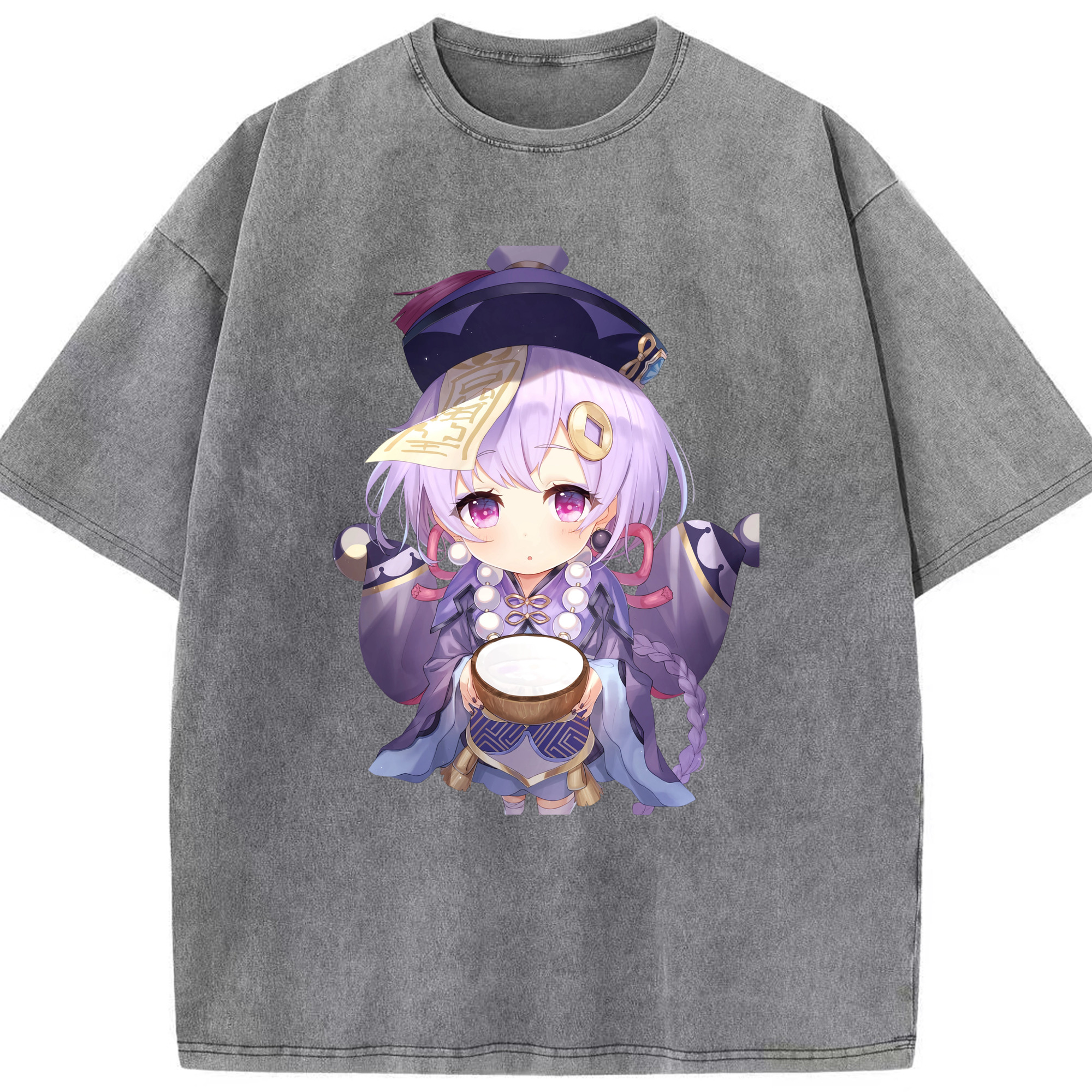 げんし神 七七 なな  genshin Nana 綿100% ヴィンテージ風 半袖Tシャツ（フロントプリント）