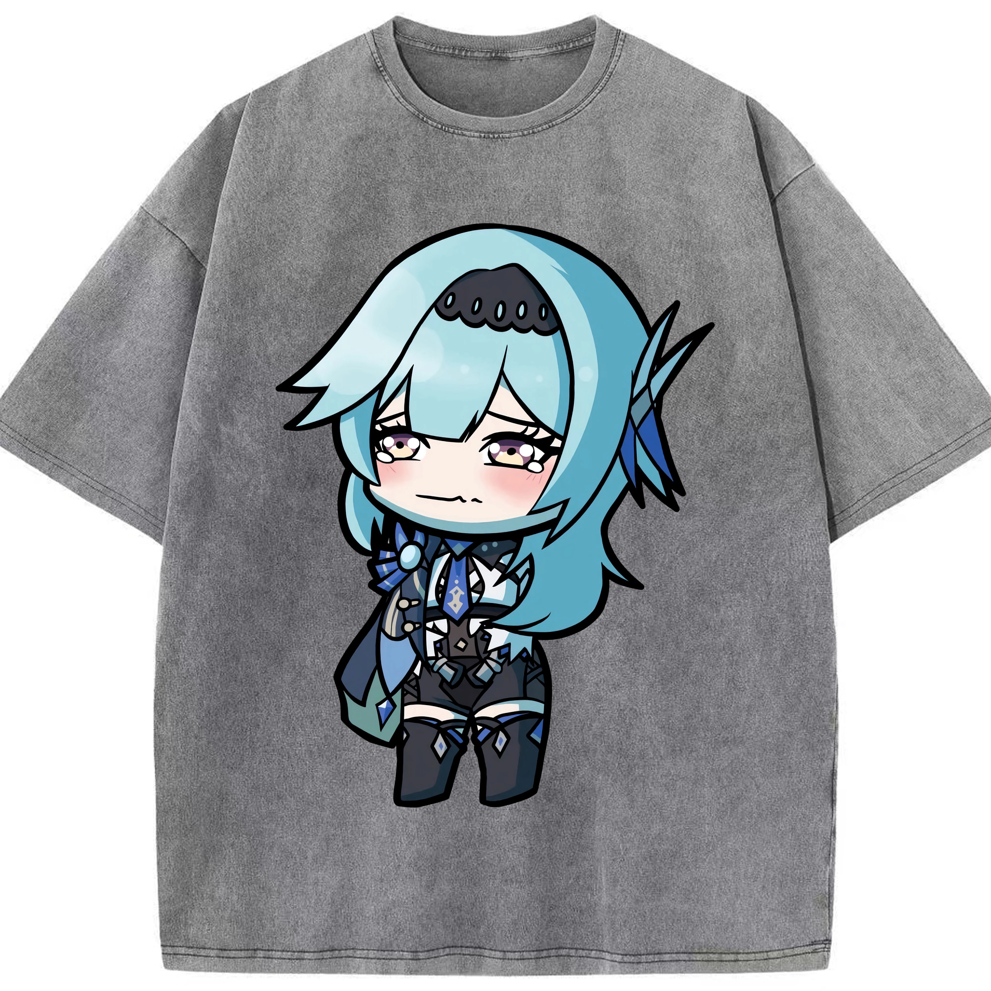 げんし神 优菈 ゆうら genshin Yūra 綿100% ヴィンテージ風 半袖Tシャツ（フロントプリント）