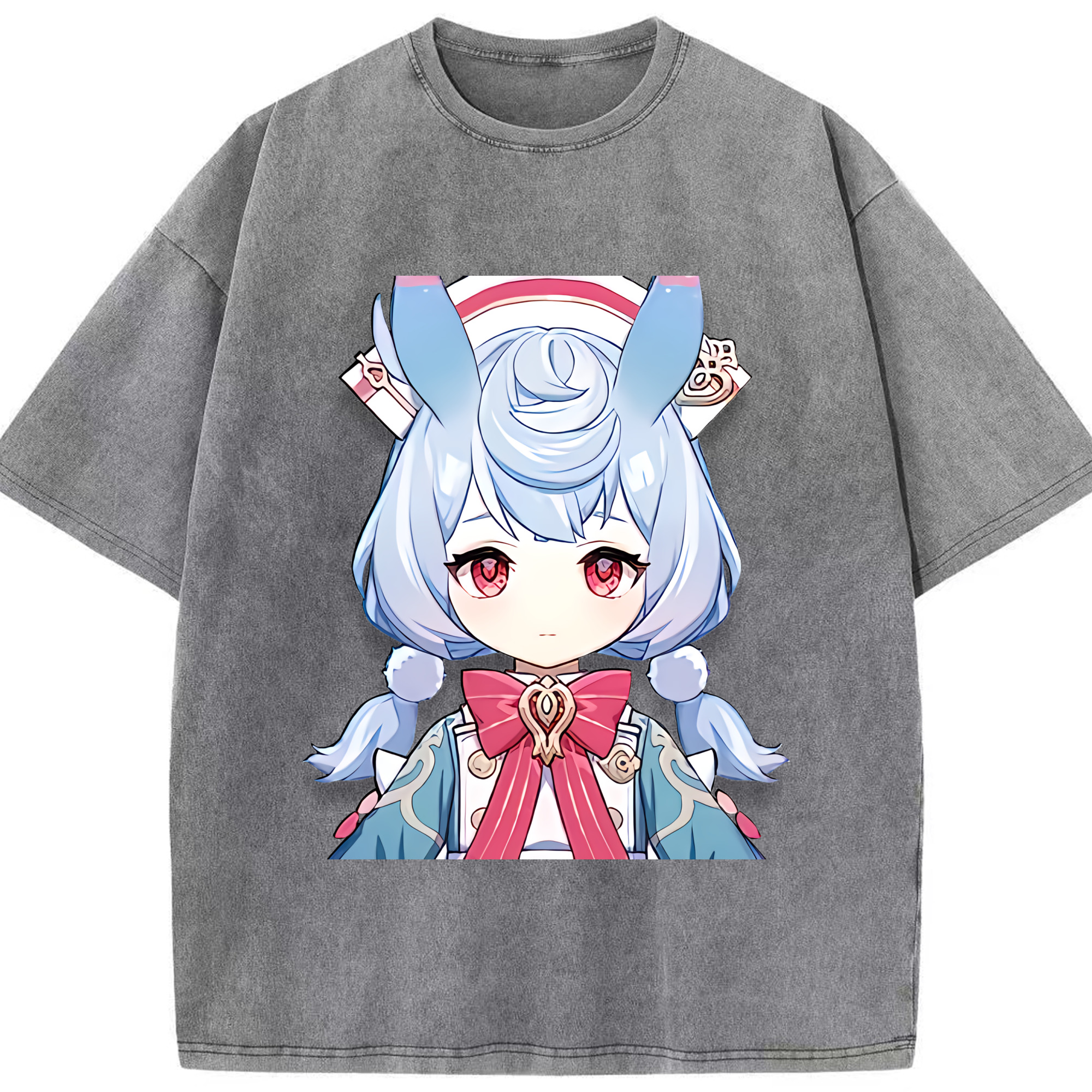 げんし神 シゲウィン genshin Shigewin 綿100% ヴィンテージ風 半袖Tシャツ（フロントプリント）