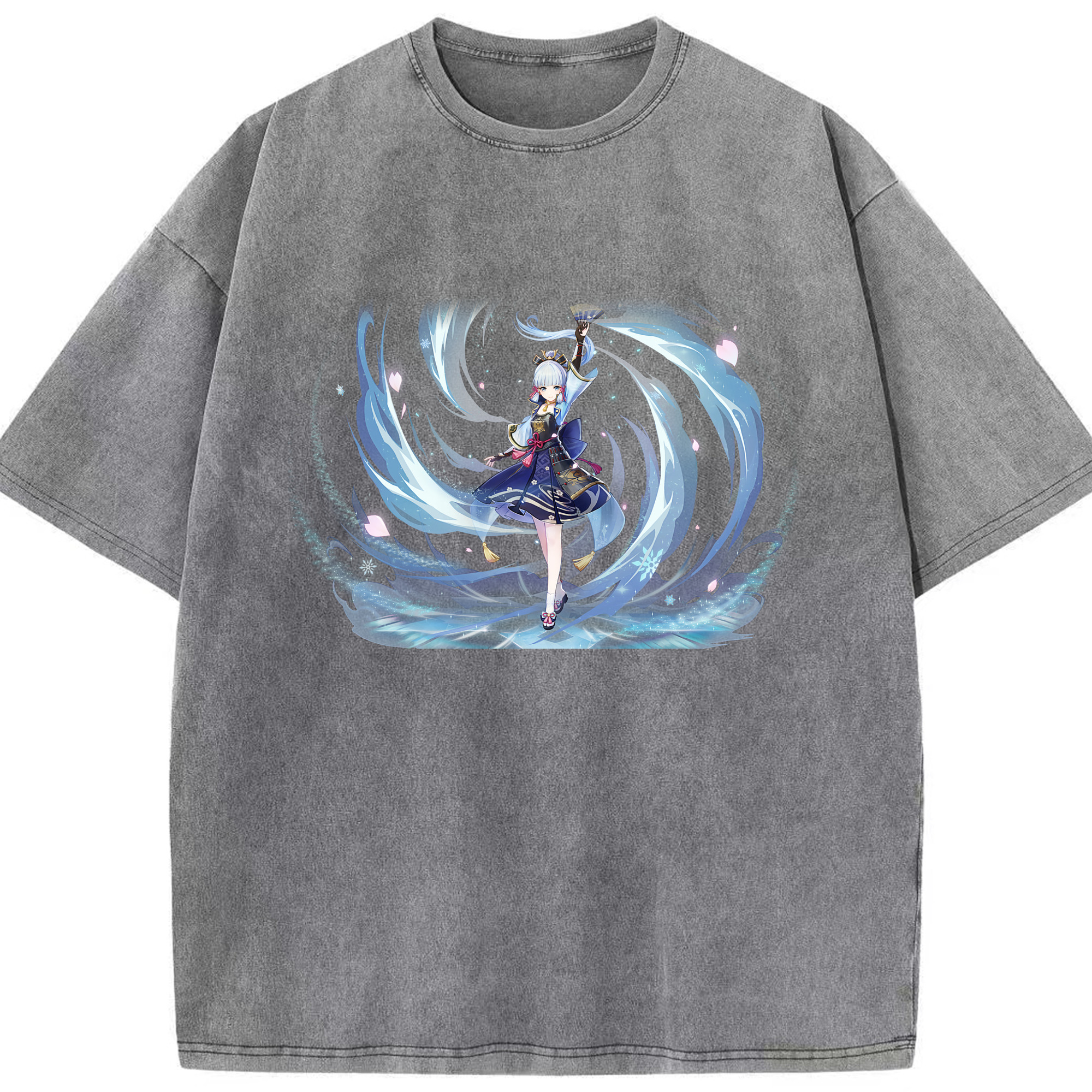 げんし神 神里綾華 神宮寺レン genshin Kamimiya Ren 綿100% ヴィンテージ風 半袖Tシャツ（フロントプリント）
