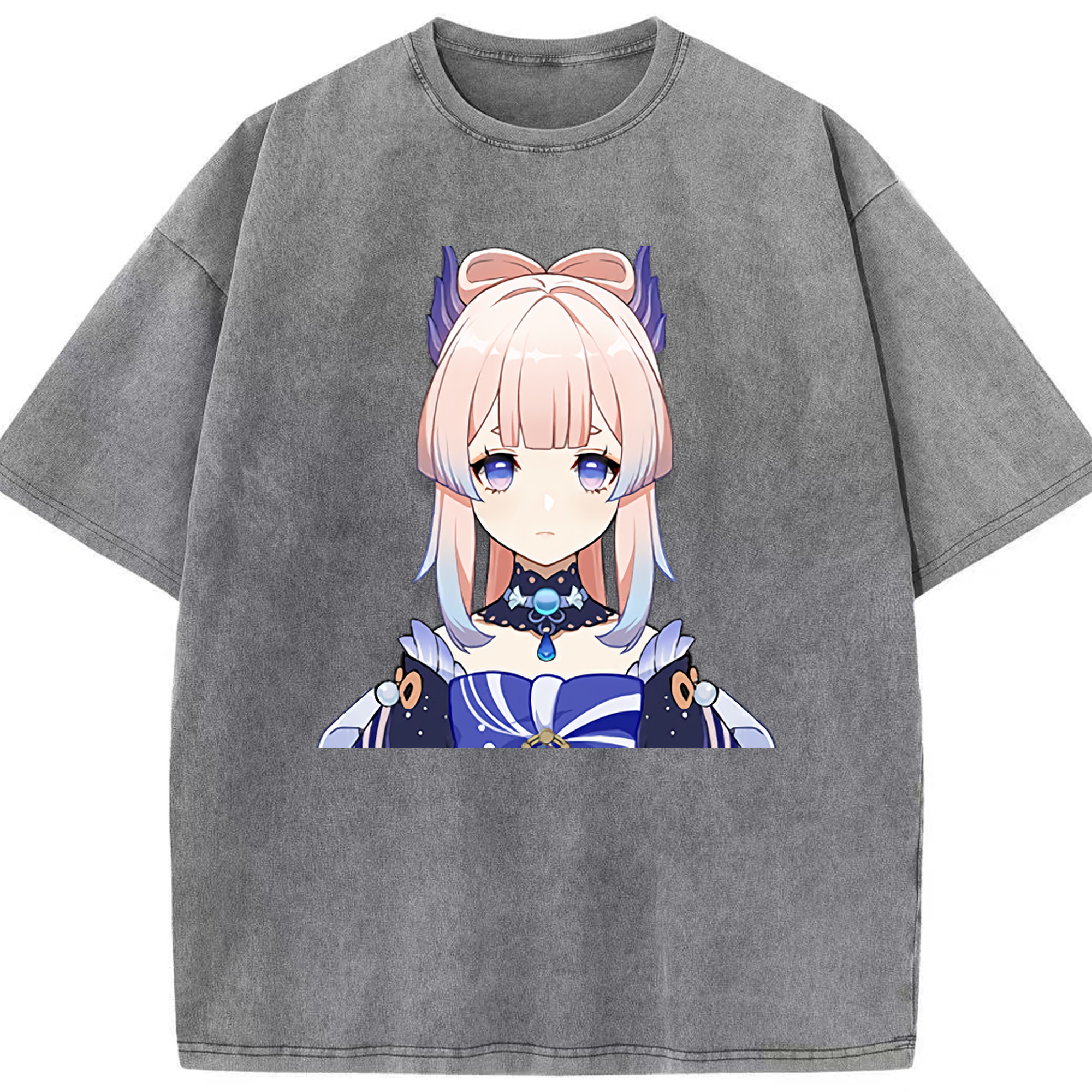 げんし神 珊瑚宮心海 サンゴノミヤ・ココミ genshin Sangonomiya Kokomi 綿100% ヴィンテージ風 半袖Tシャツ（フロントプリント）