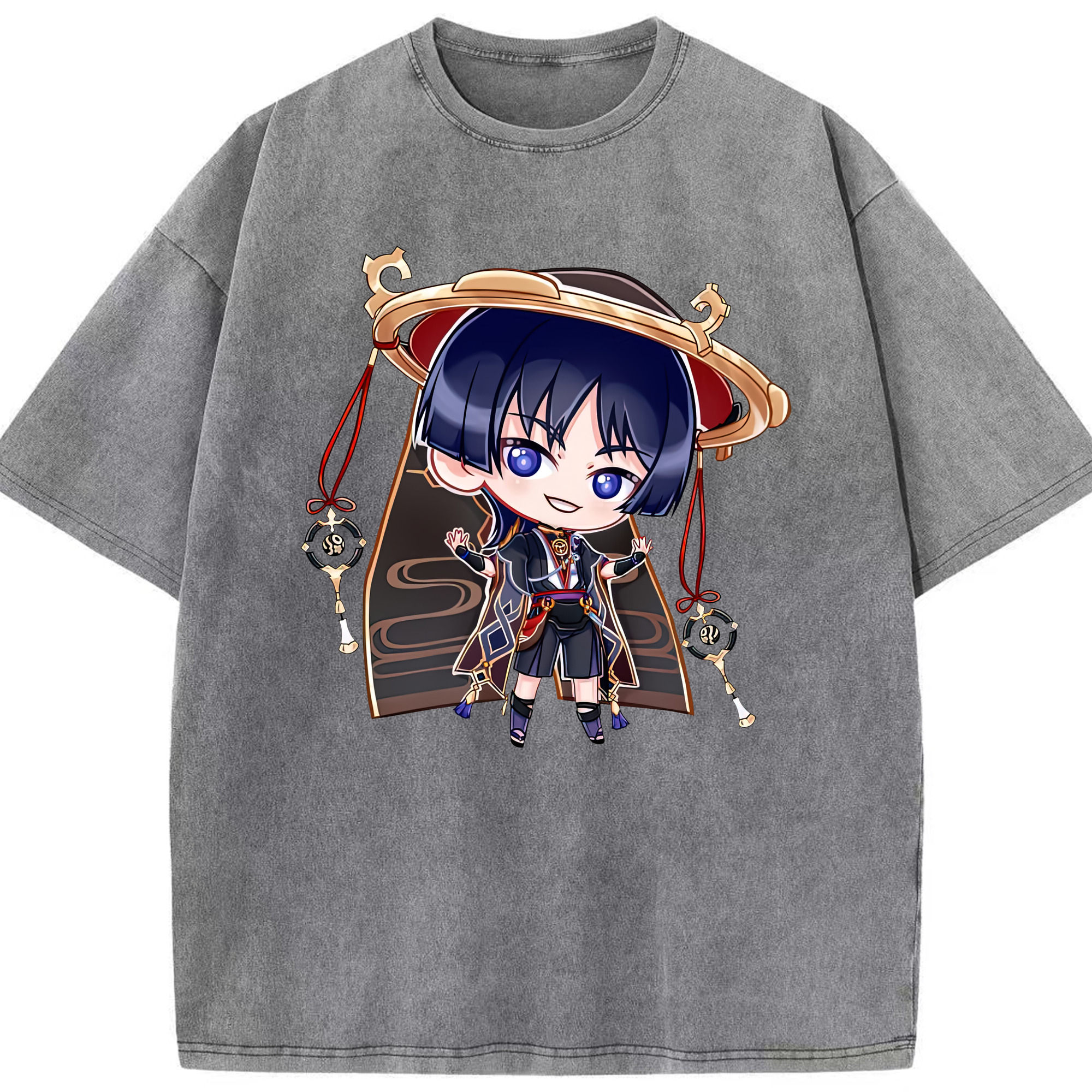 げんし神 さんペい genshin Sanpei 綿100% ヴィンテージ風 半袖Tシャツ（フロントプリント）