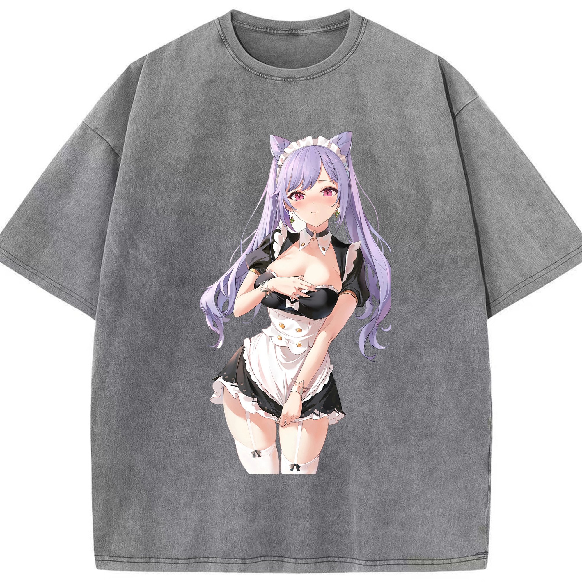 げんし神 刻晴 こくせい genshin Kokusei 綿100% ヴィンテージ風 半袖Tシャツ（フロントプリント）