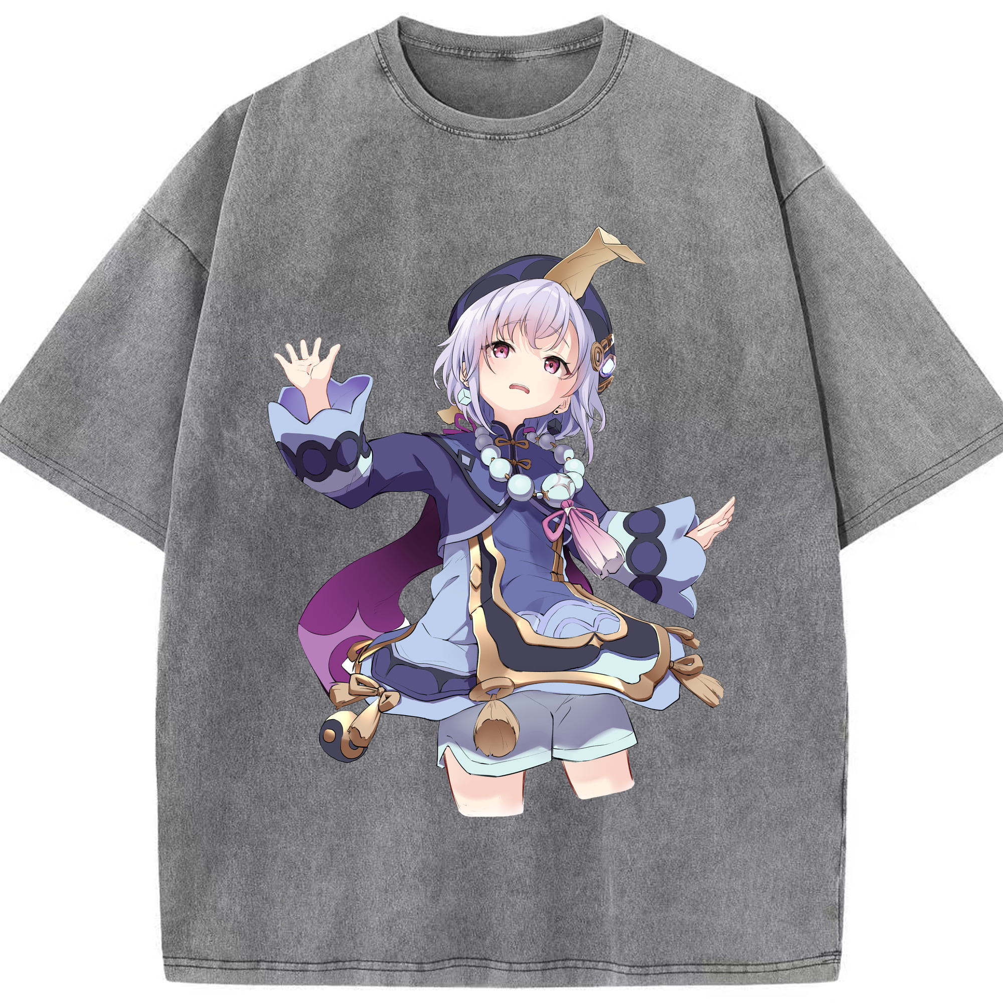 げんし神 七七 なな  genshin Nana 綿100% ヴィンテージ風 半袖Tシャツ（フロントプリント）