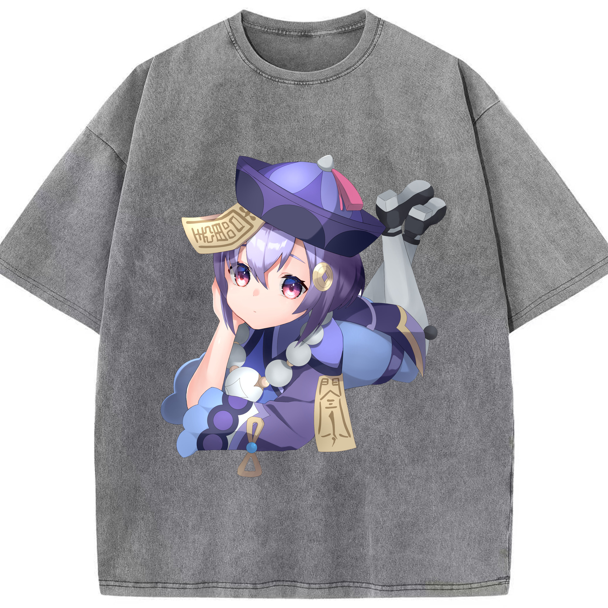 げんし神 七七 なな  genshin Nana 綿100% ヴィンテージ風 半袖Tシャツ（フロントプリント）