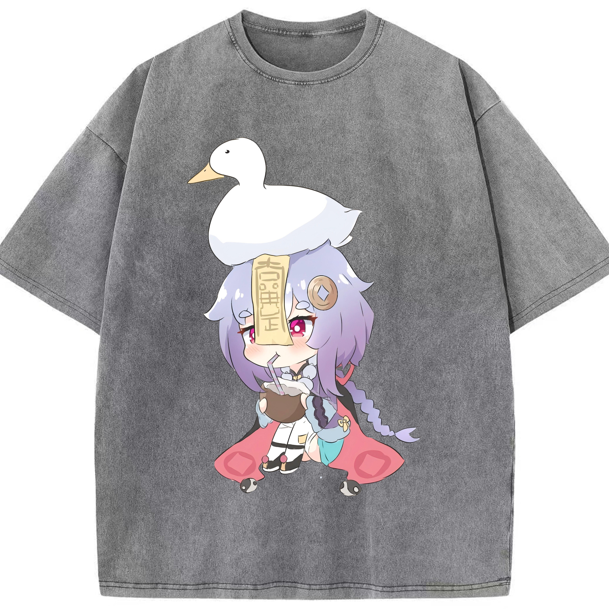 げんし神 七七 なな  genshin Nana 綿100% ヴィンテージ風 半袖Tシャツ（フロントプリント）