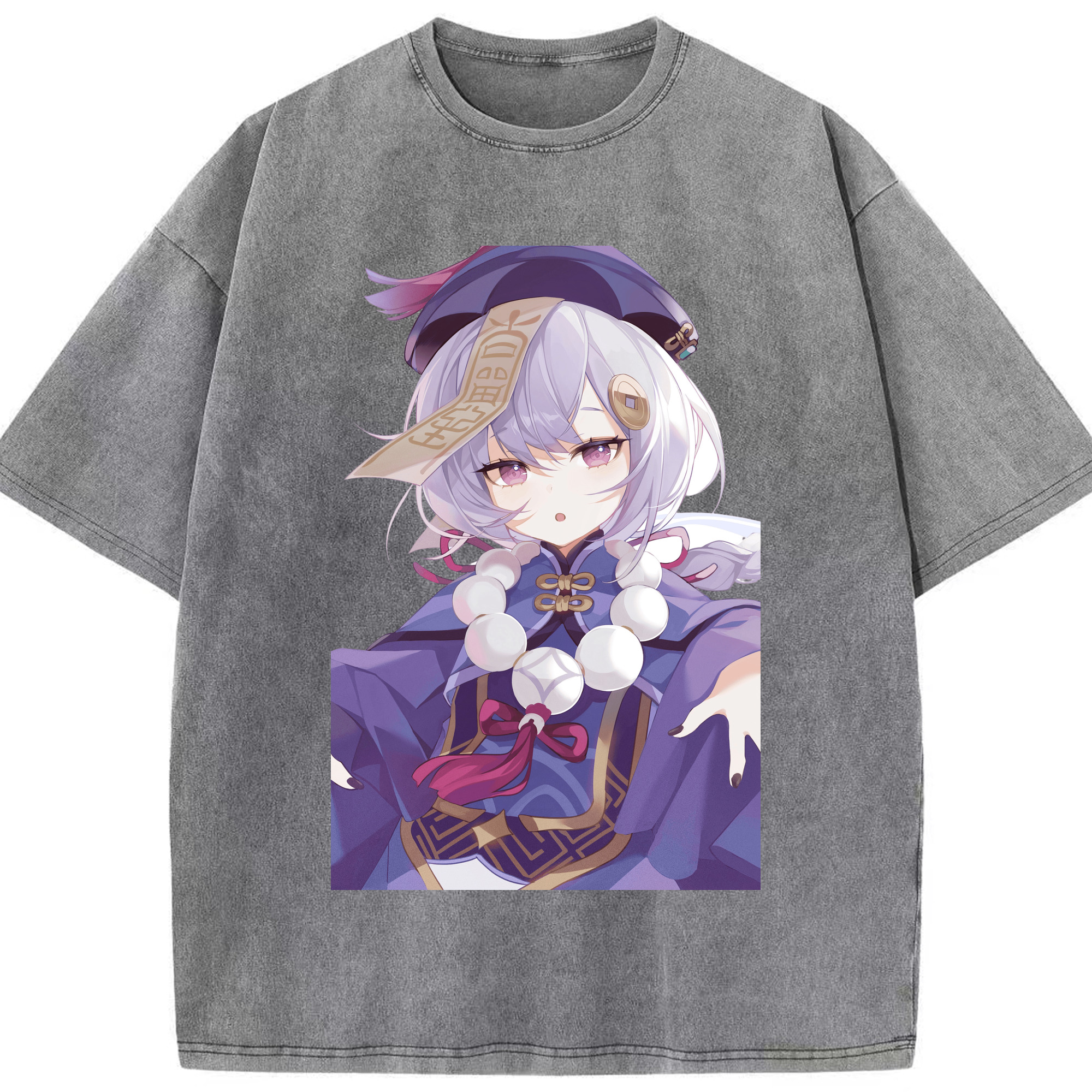 げんし神 七七 なな  genshin Nana 綿100% ヴィンテージ風 半袖Tシャツ（フロントプリント）