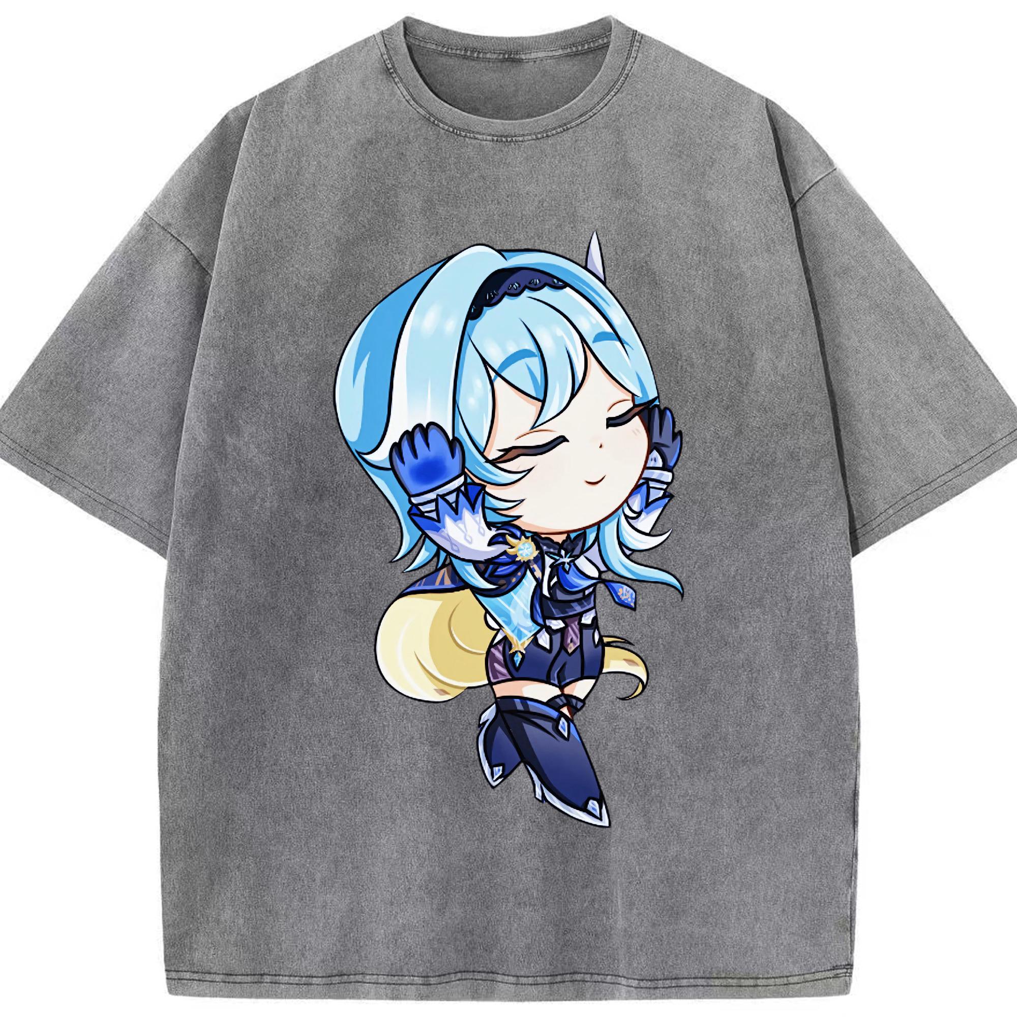 げんし神 优菈 ゆうら genshin Yūra 綿100% ヴィンテージ風 半袖Tシャツ（フロントプリント）