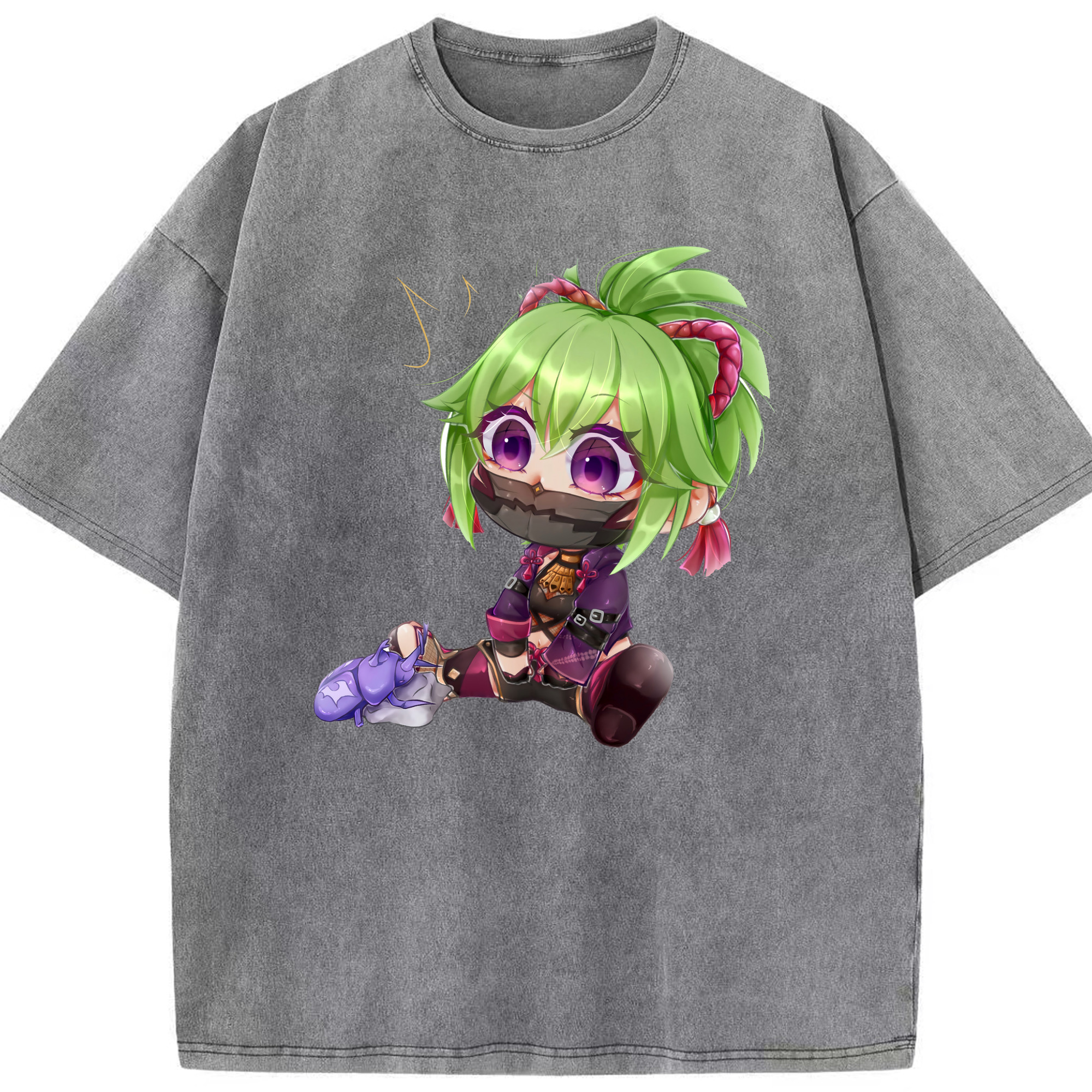 げんし神  久岐忍 くき しのぶ genshin Kuki Shinobu 綿100% ヴィンテージ風 半袖Tシャツ（フロントプリント）
