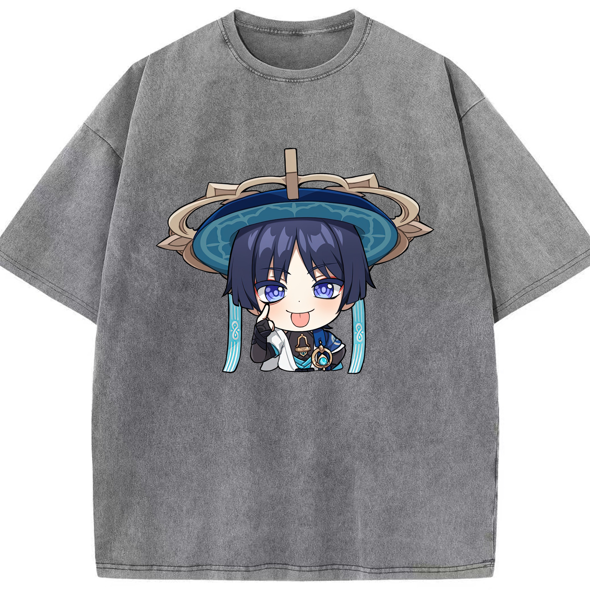 げんし神 さんペい genshin Sanpei 綿100% ヴィンテージ風 半袖Tシャツ（フロントプリント）