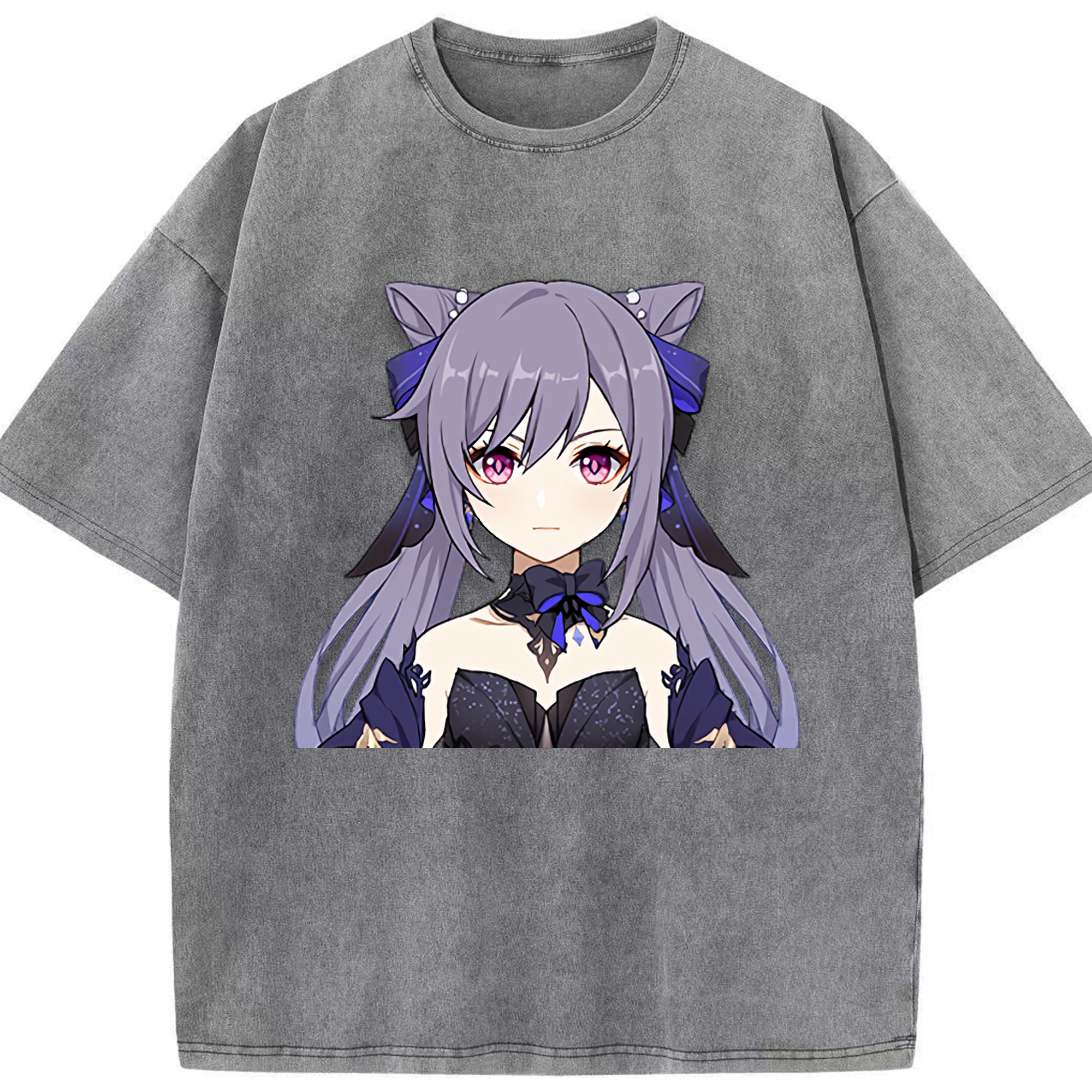 げんし神 刻晴 こくせい genshin Kokusei 綿100% ヴィンテージ風 半袖Tシャツ（フロントプリント）