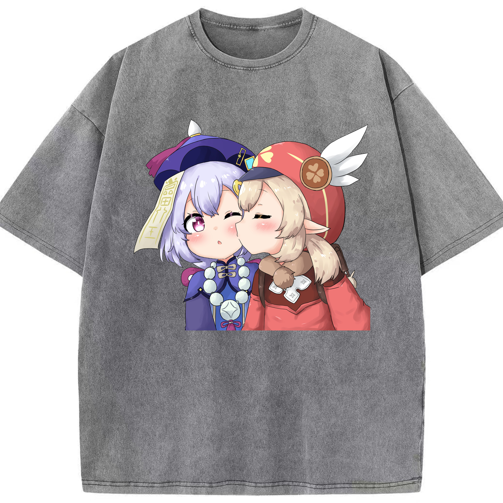 げんし神 七七 なな  genshin Nana 綿100% ヴィンテージ風 半袖Tシャツ（フロントプリント）