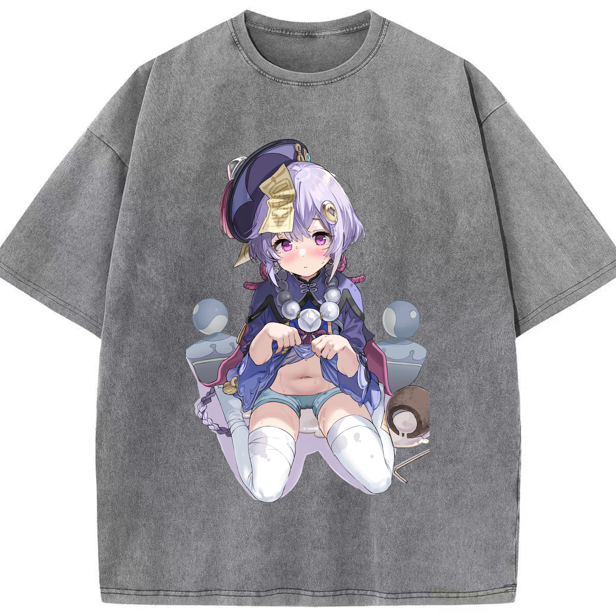 げんし神 七七 なな  genshin Nana 綿100% ヴィンテージ風 半袖Tシャツ（フロントプリント）