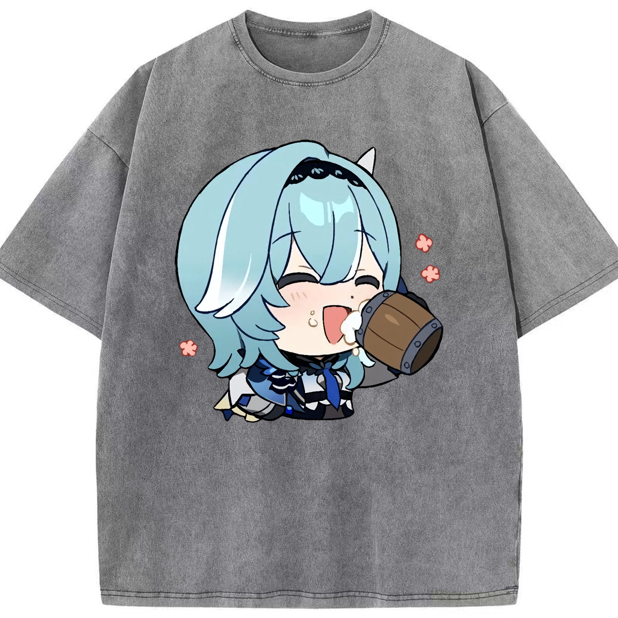 げんし神 优菈 ゆうら genshin Yūra 綿100% ヴィンテージ風 半袖Tシャツ（フロントプリント）