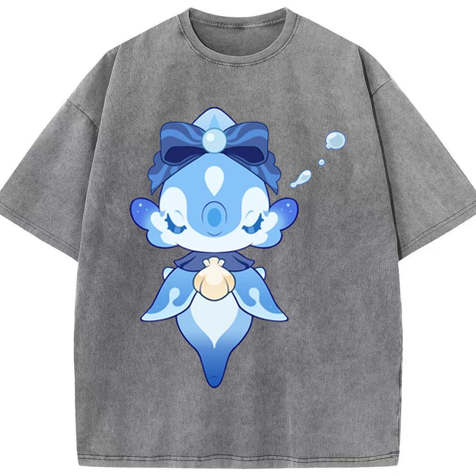 げんし神 フリーナ genshin Furina 綿100% ヴィンテージ風 半袖Tシャツ（フロントプリント）
