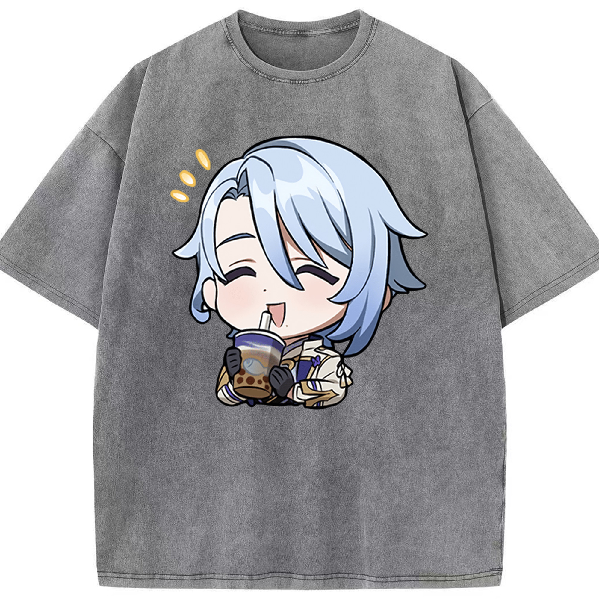 げんし神 神里綾人 かみさとあやと genshin Kamisato Ayato 綿100% ヴィンテージ風 半袖Tシャツ（フロントプリント）