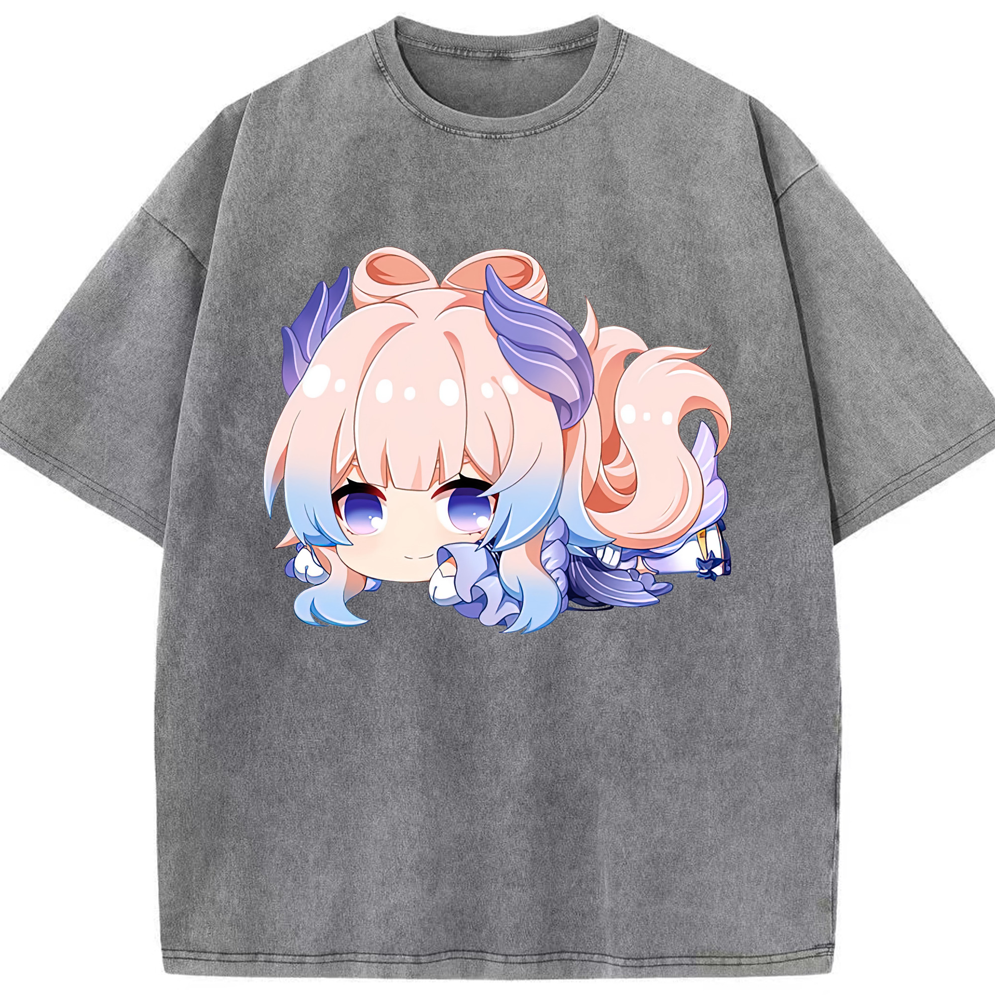 げんし神 珊瑚宮心海 サンゴノミヤ・ココミ genshin Sangonomiya Kokomi 綿100% ヴィンテージ風 半袖Tシャツ（フロントプリント）