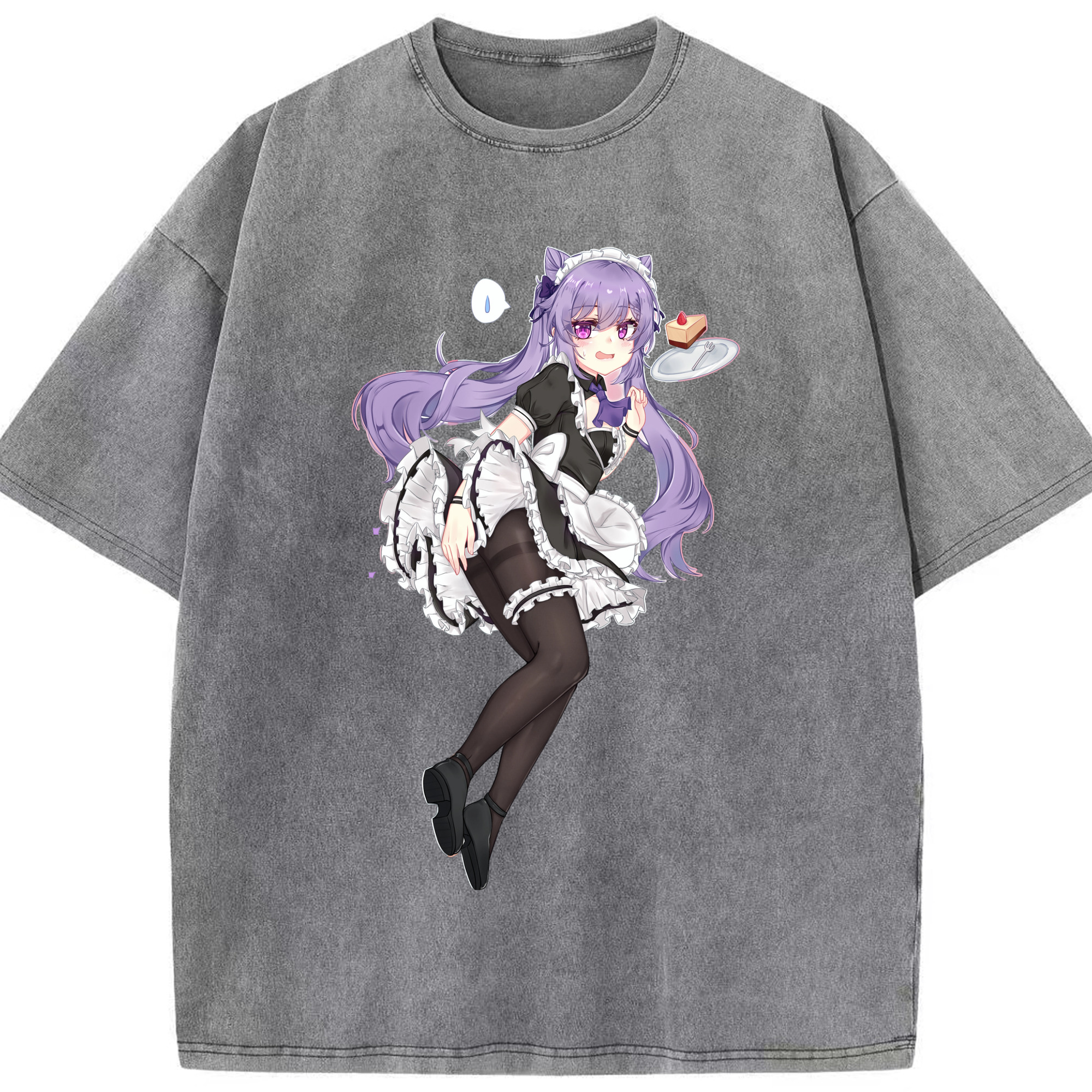 げんし神 刻晴 こくせい genshin Kokusei 綿100% ヴィンテージ風 半袖Tシャツ（フロントプリント）