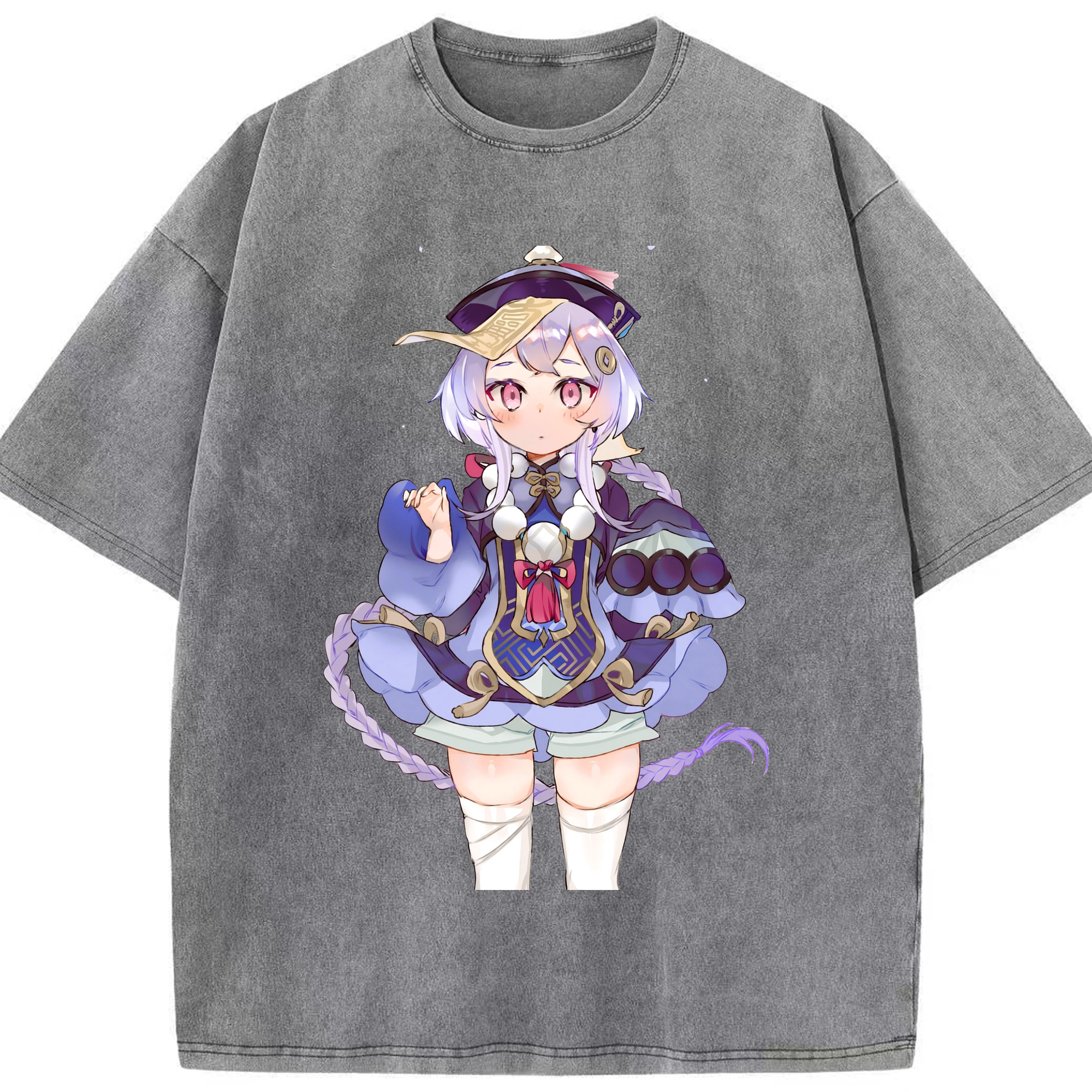 げんし神 七七 なな  genshin Nana 綿100% ヴィンテージ風 半袖Tシャツ（フロントプリント）