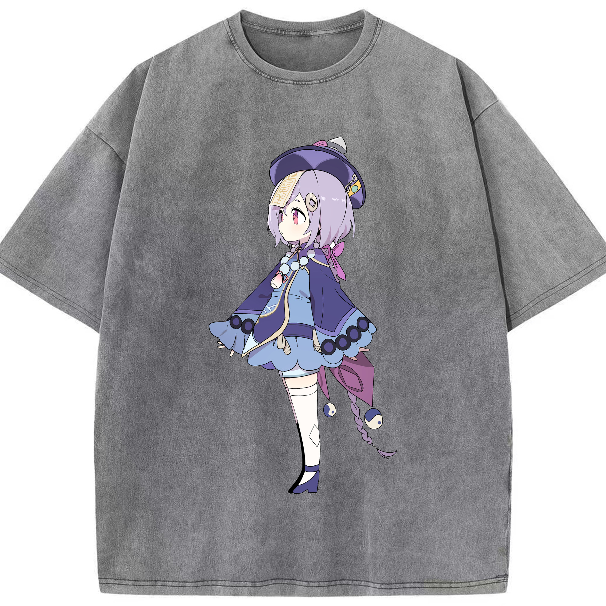 げんし神 七七 なな  genshin Nana 綿100% ヴィンテージ風 半袖Tシャツ（フロントプリント）