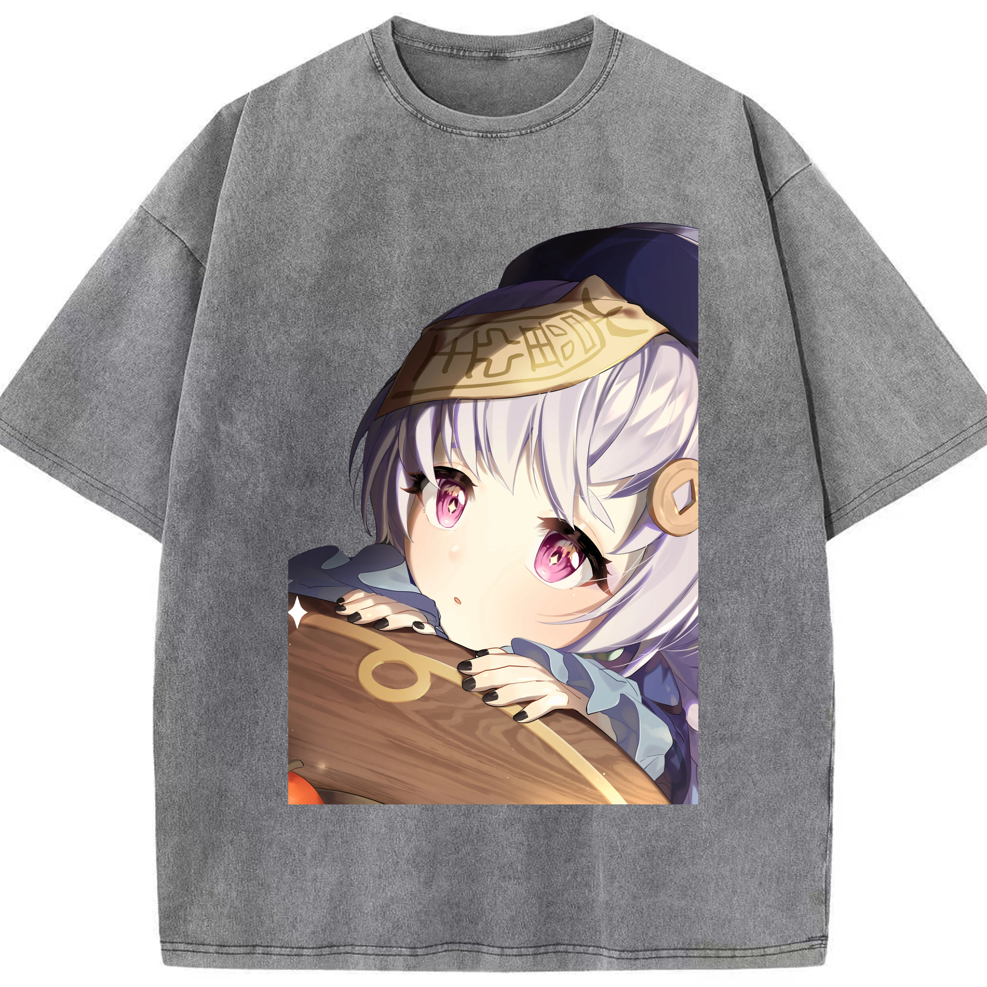 げんし神 七七 なな  genshin Nana 綿100% ヴィンテージ風 半袖Tシャツ（フロントプリント）