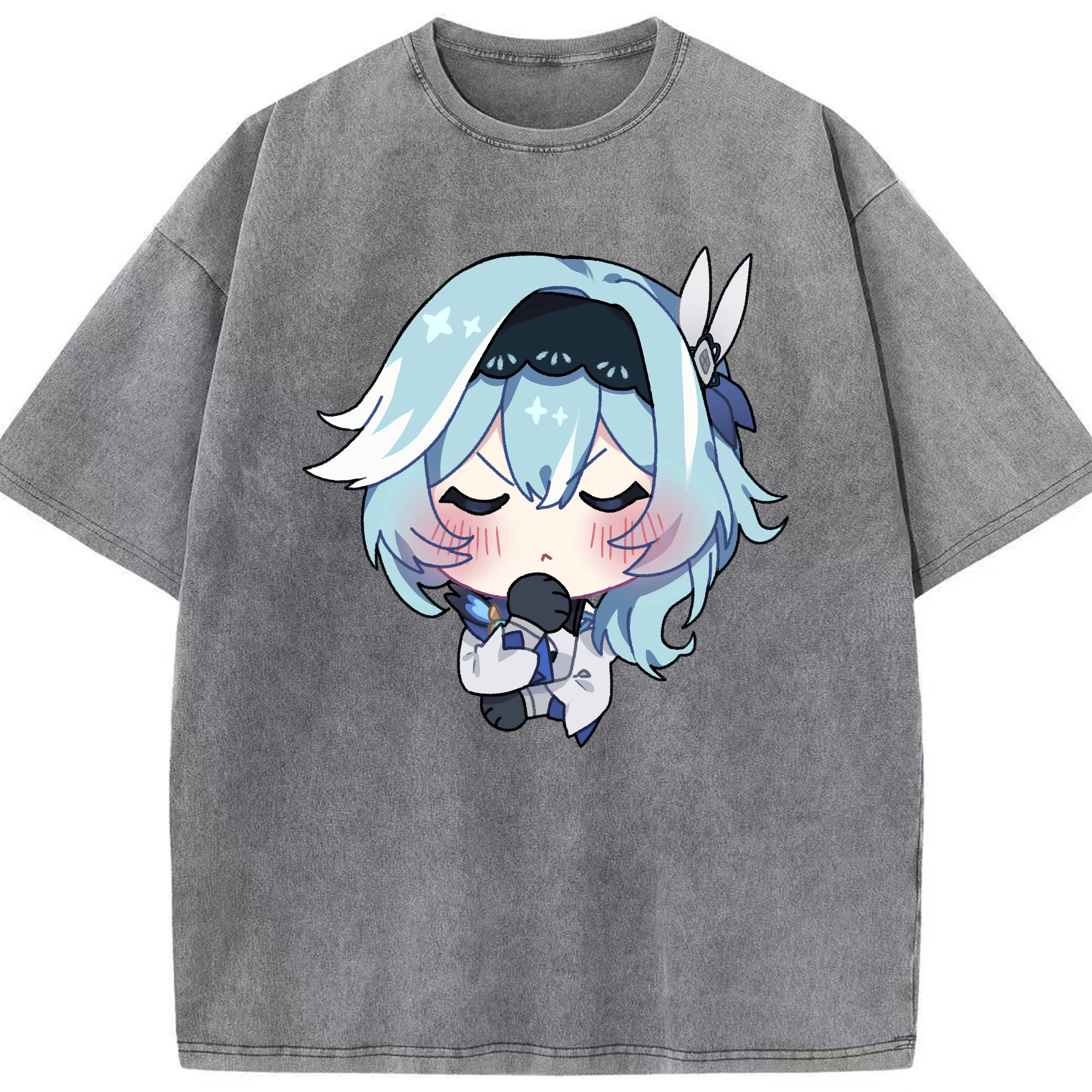 げんし神 优菈 ゆうら genshin Yūra 綿100% ヴィンテージ風 半袖Tシャツ（フロントプリント）