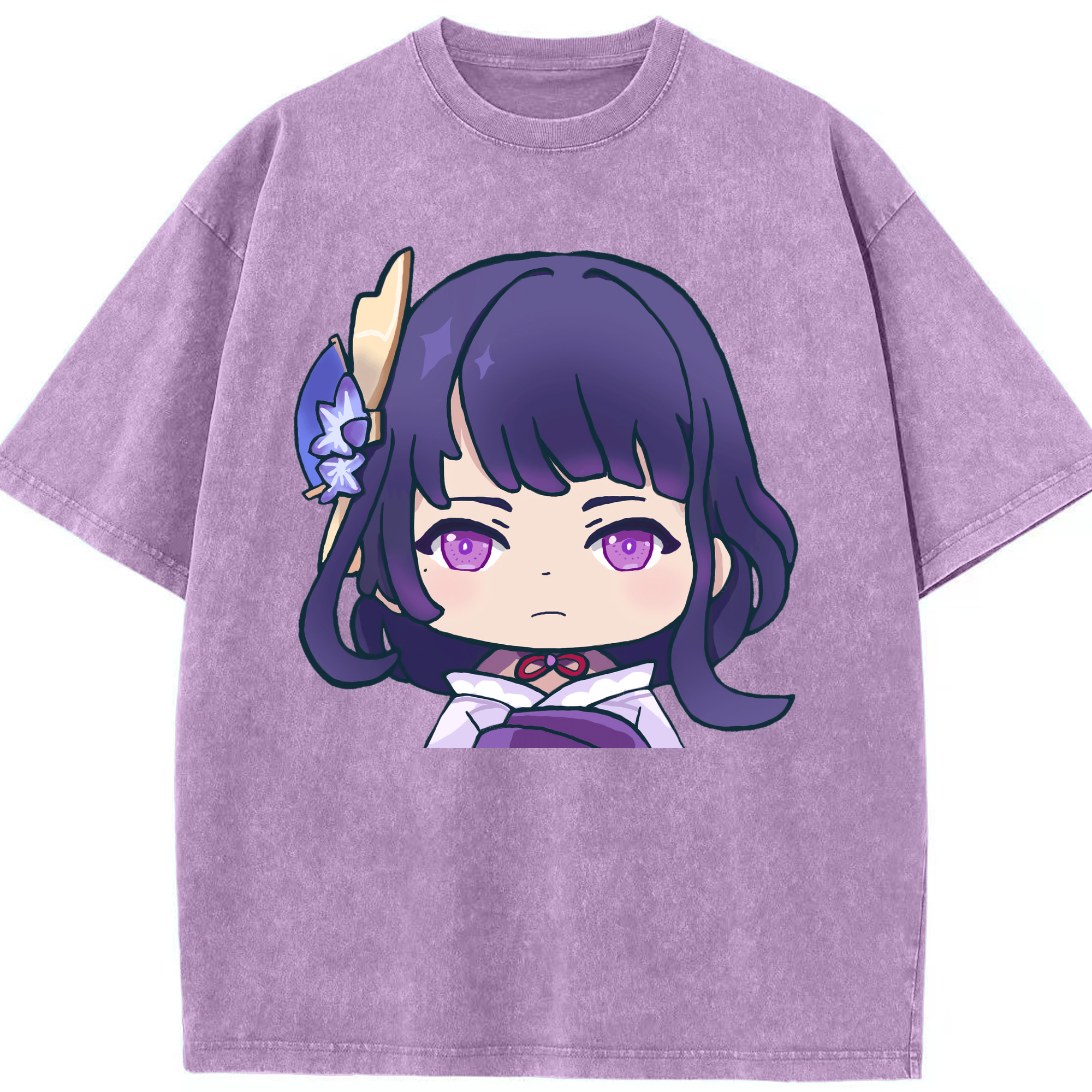 げんし神 雷電将軍 らいでんしょうぐん genshin Raiden Shogun 綿100% ヴィンテージ風 半袖Tシャツ（フロントプリント）