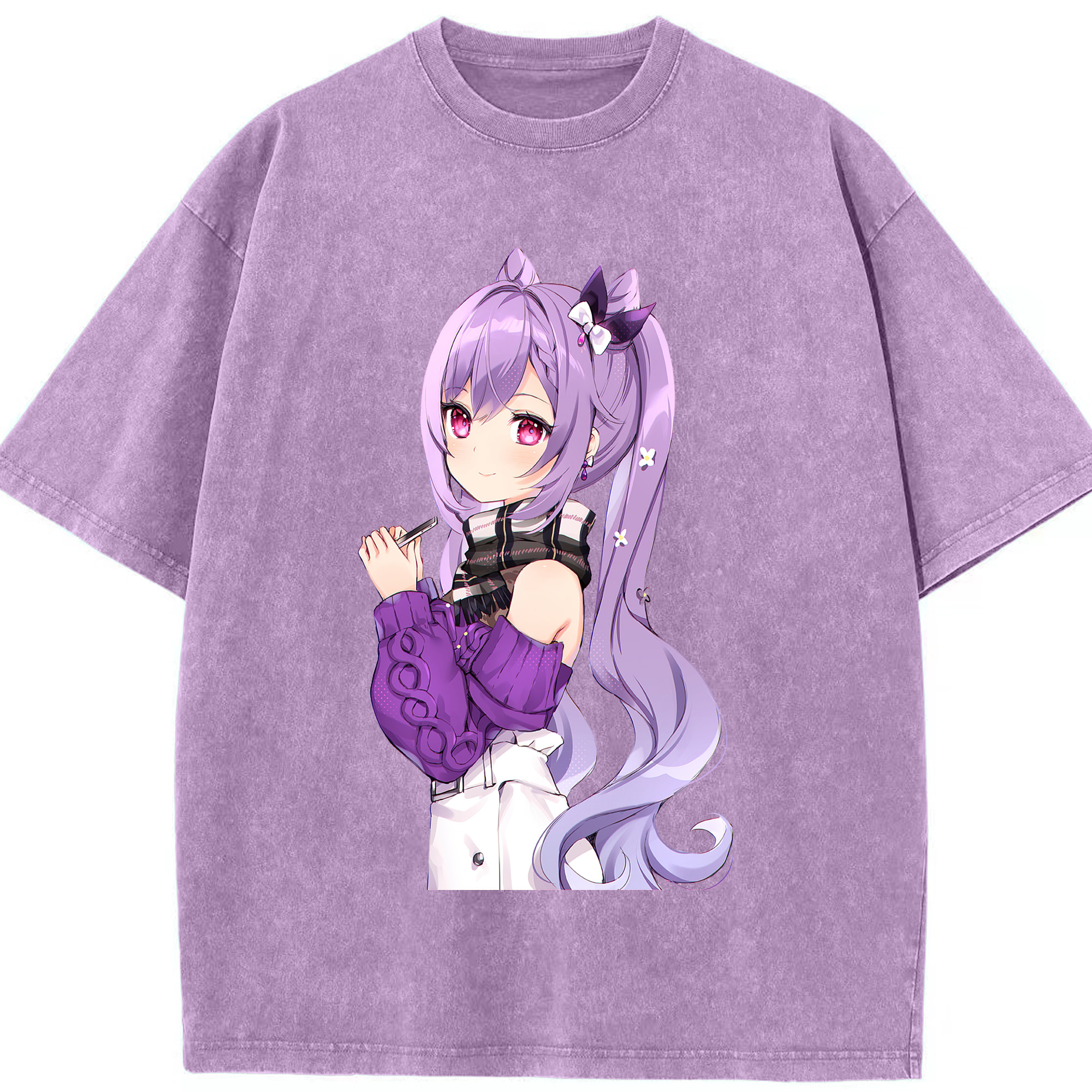 げんし神 刻晴 こくせい genshin Kokusei 綿100% ヴィンテージ風 半袖Tシャツ（フロントプリント）