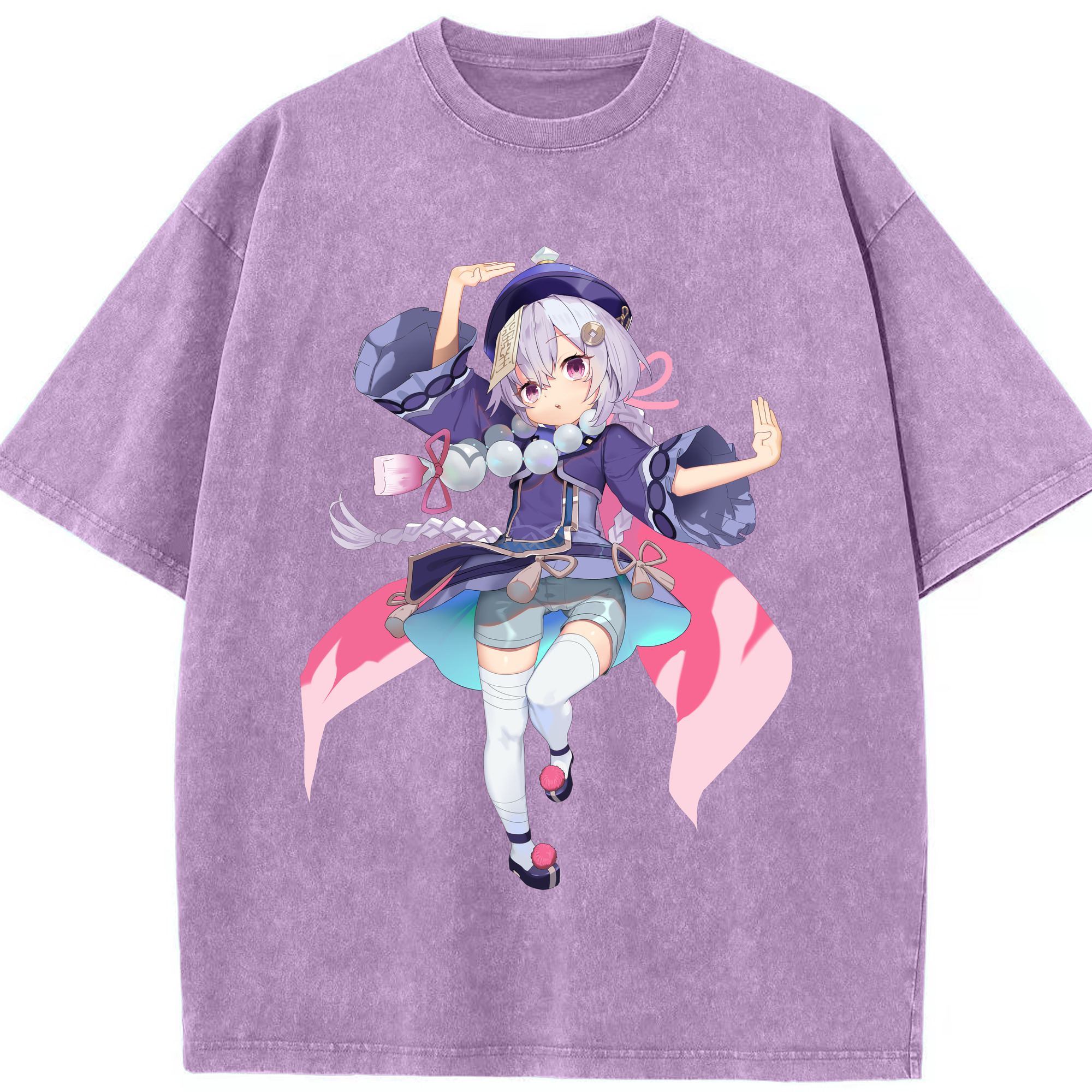 げんし神 七七 なな  genshin Nana 綿100% ヴィンテージ風 半袖Tシャツ（フロントプリント）