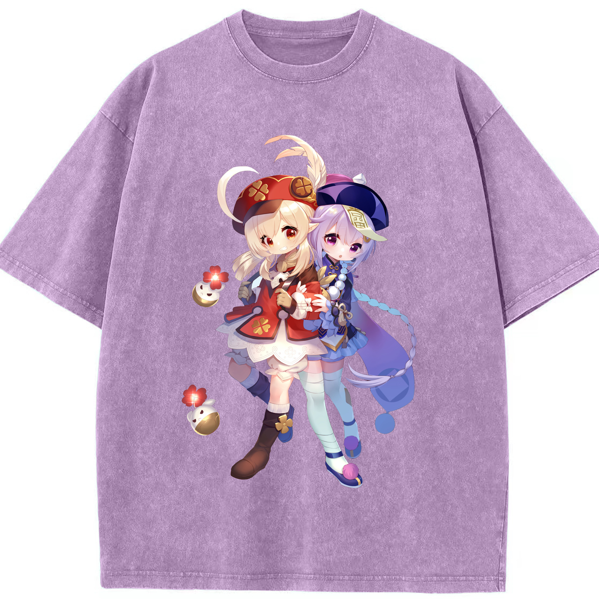 げんし神 七七 なな  genshin Nana 綿100% ヴィンテージ風 半袖Tシャツ（フロントプリント）