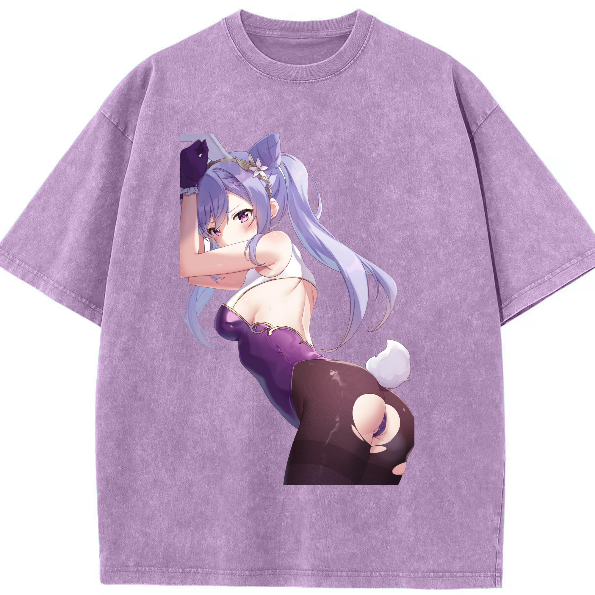 げんし神 刻晴 こくせい genshin Kokusei 綿100% ヴィンテージ風 半袖Tシャツ（フロントプリント）