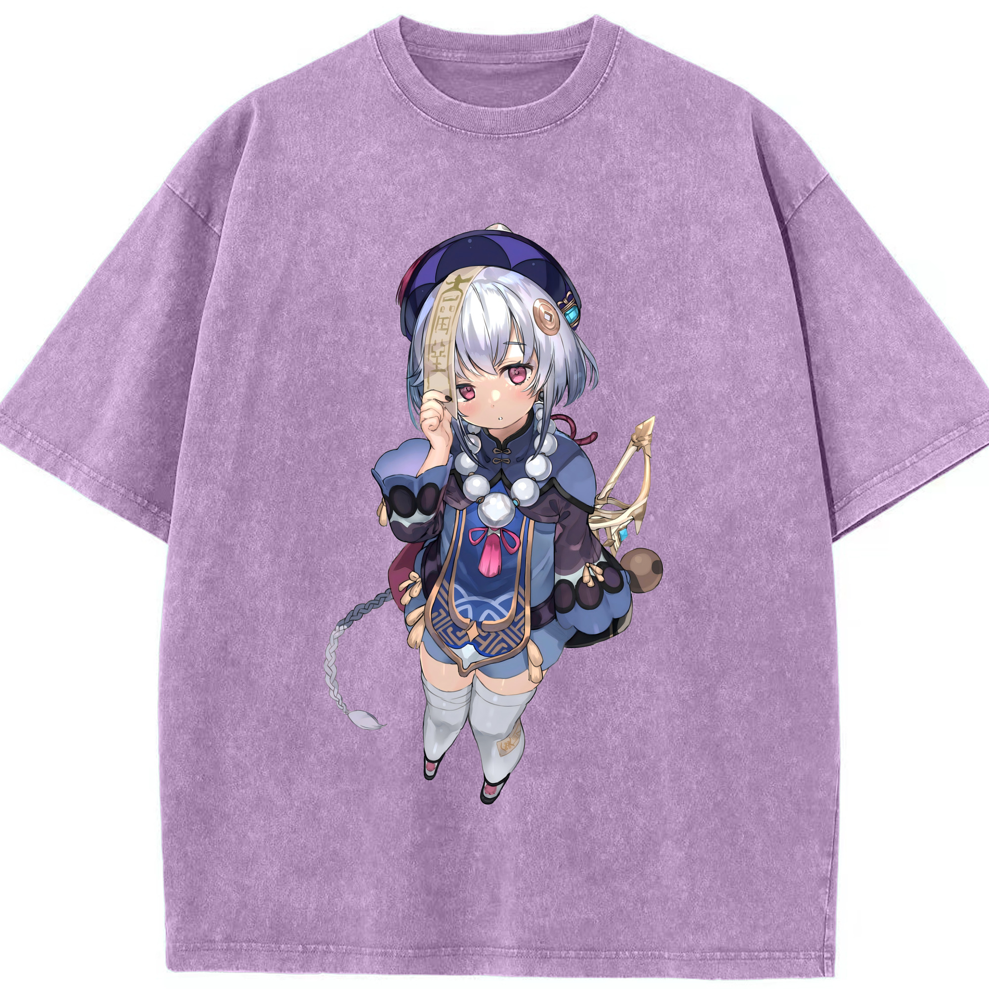 げんし神 七七 なな  genshin Nana 綿100% ヴィンテージ風 半袖Tシャツ（フロントプリント）