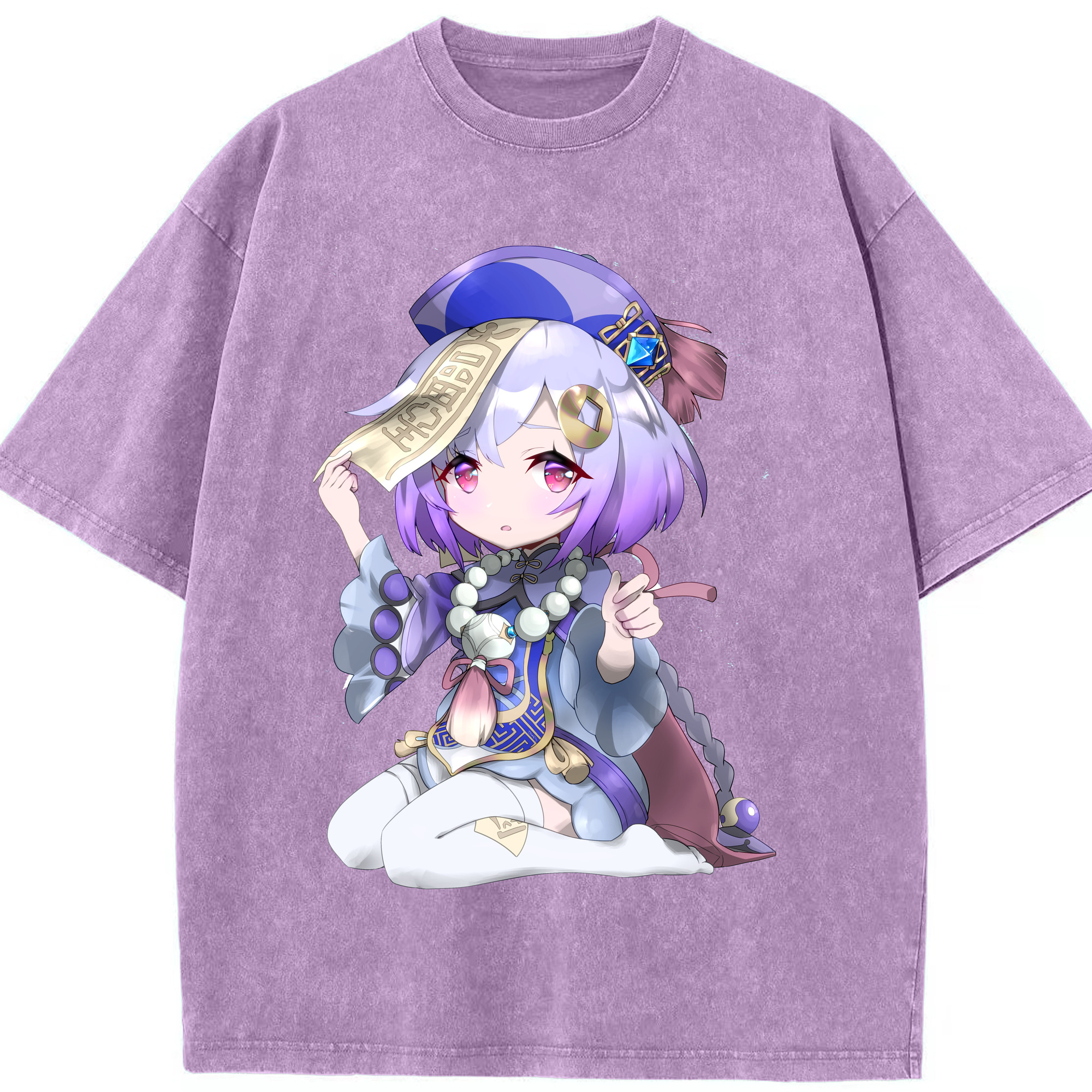 げんし神 七七 なな  genshin Nana 綿100% ヴィンテージ風 半袖Tシャツ（フロントプリント）