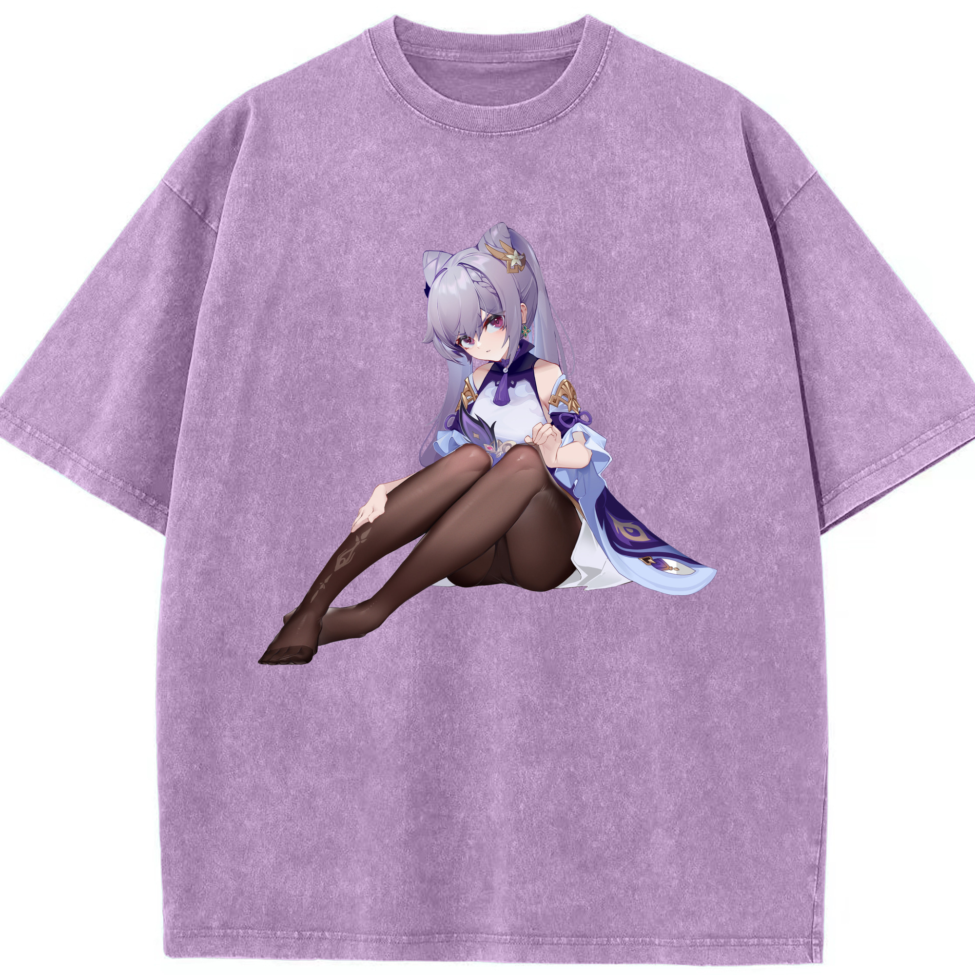 げんし神 刻晴 こくせい genshin Kokusei 綿100% ヴィンテージ風 半袖Tシャツ（フロントプリント）