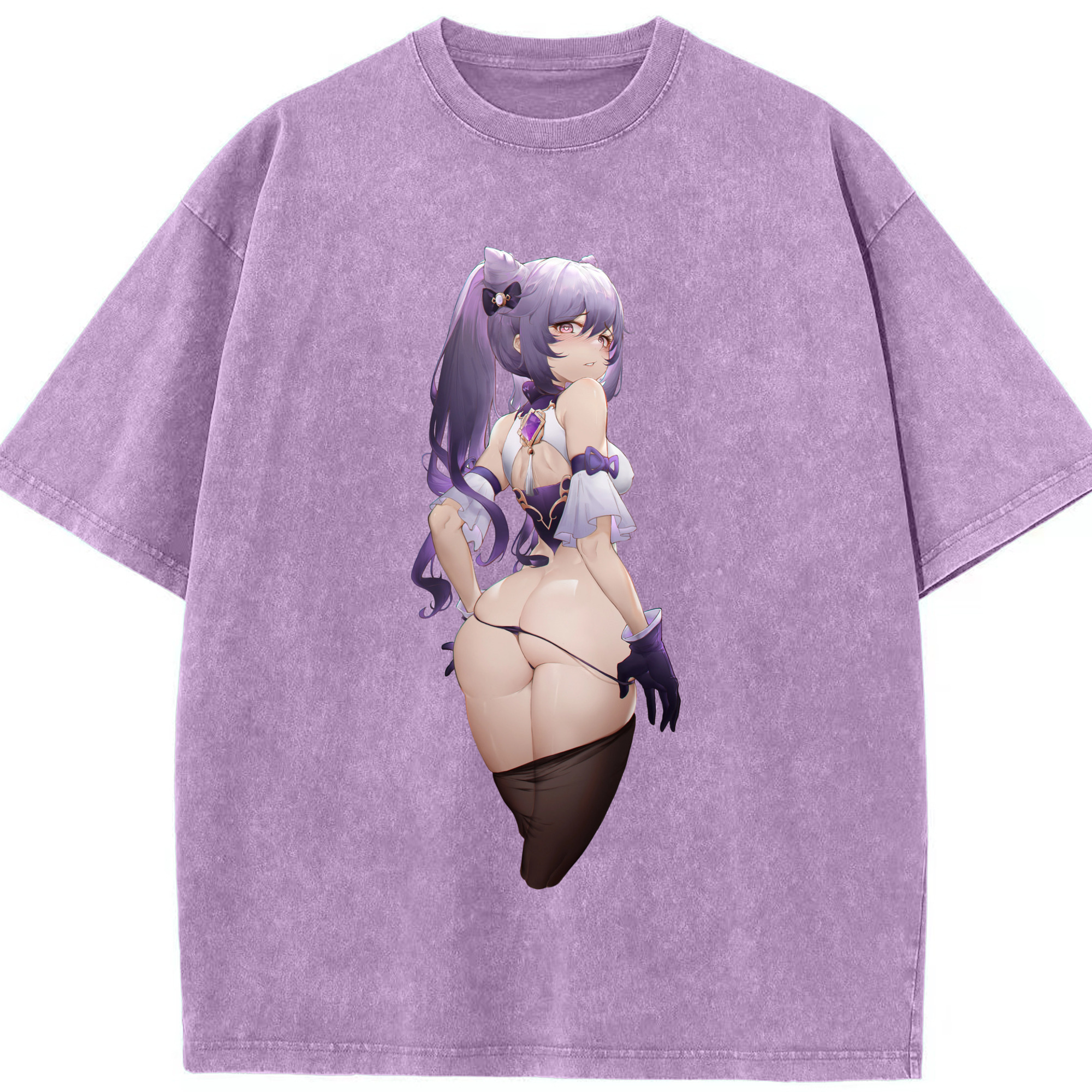 げんし神 刻晴 こくせい genshin Kokusei 綿100% ヴィンテージ風 半袖Tシャツ（フロントプリント）
