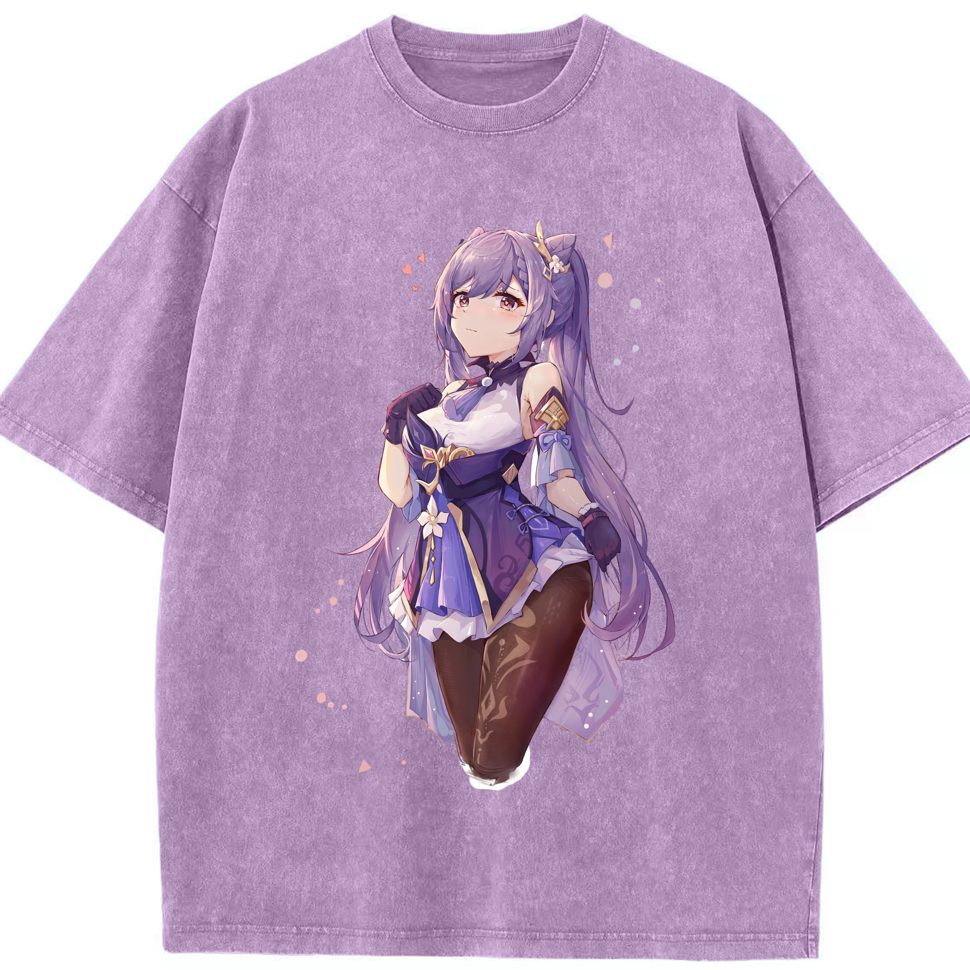 げんし神 刻晴 こくせい genshin Kokusei 綿100% ヴィンテージ風 半袖Tシャツ（フロントプリント）