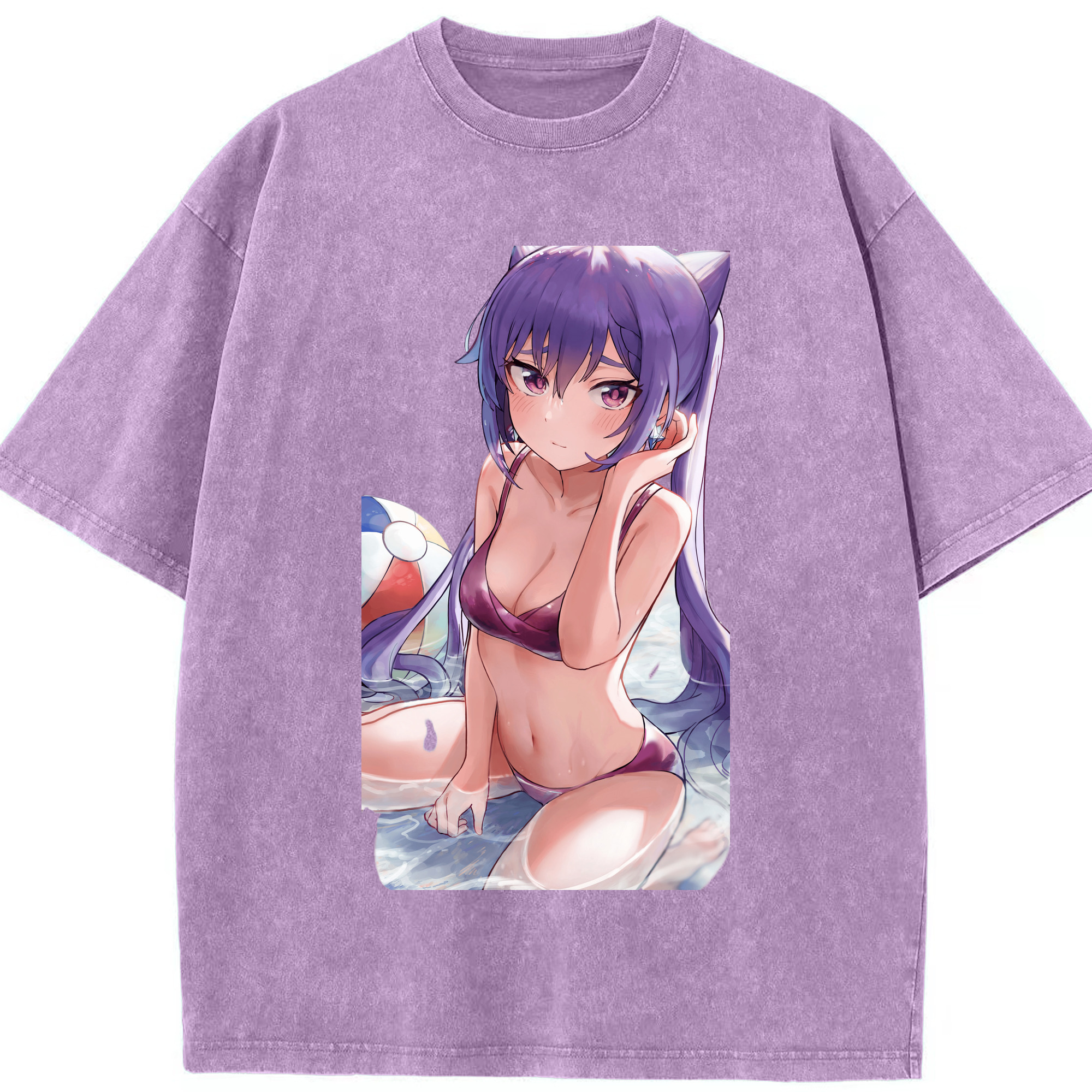 げんし神 刻晴 こくせい genshin Kokusei 綿100% ヴィンテージ風 半袖Tシャツ（フロントプリント）