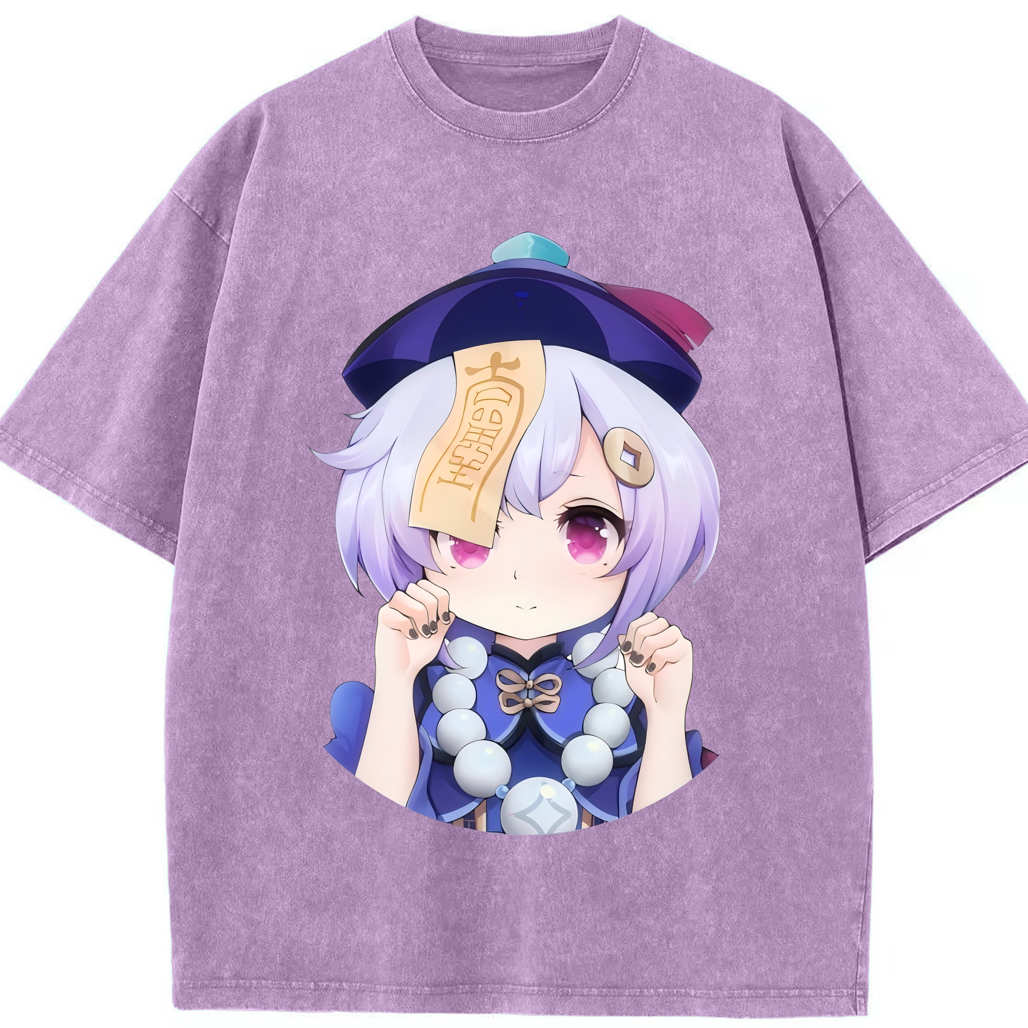 げんし神 七七 なな  genshin Nana 綿100% ヴィンテージ風 半袖Tシャツ（フロントプリント）