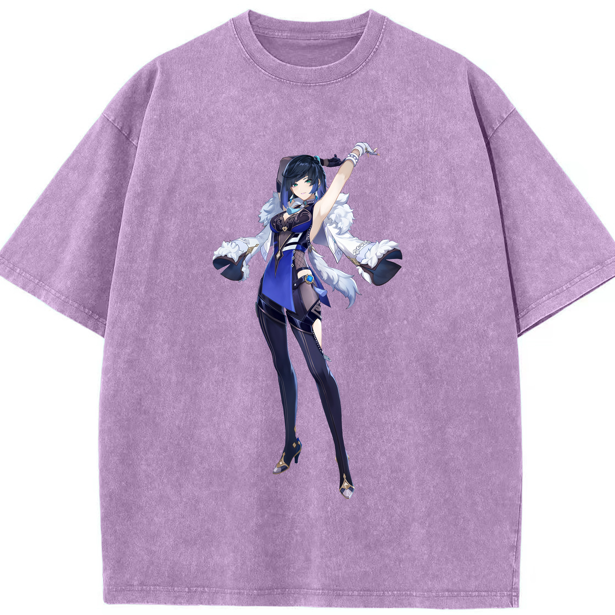 げんし神 夜兰 やらん genshin Yaran 綿100% ヴィンテージ風 半袖Tシャツ（フロントプリント）