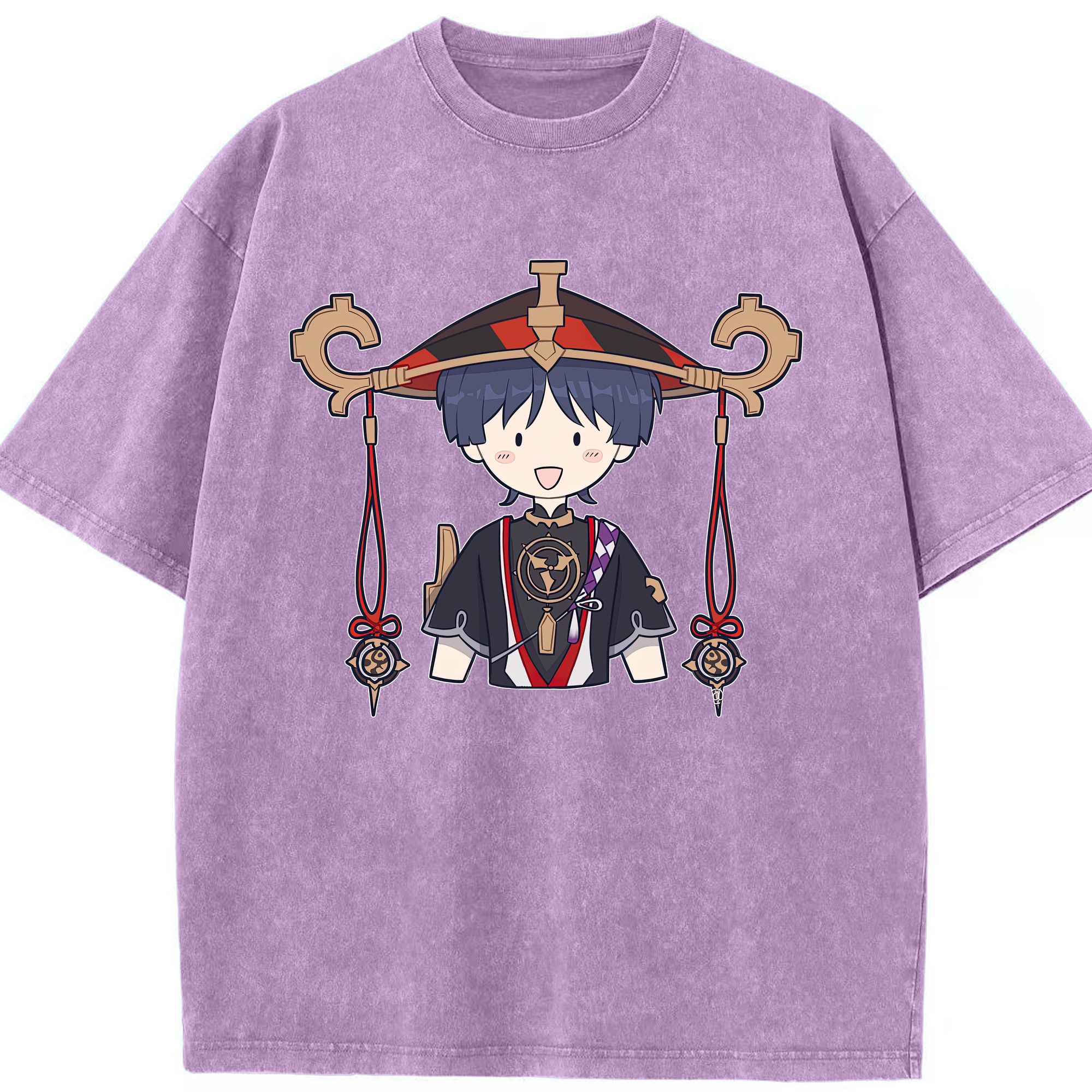 げんし神 さんペい genshin Sanpei 綿100% ヴィンテージ風 半袖Tシャツ（フロントプリント）