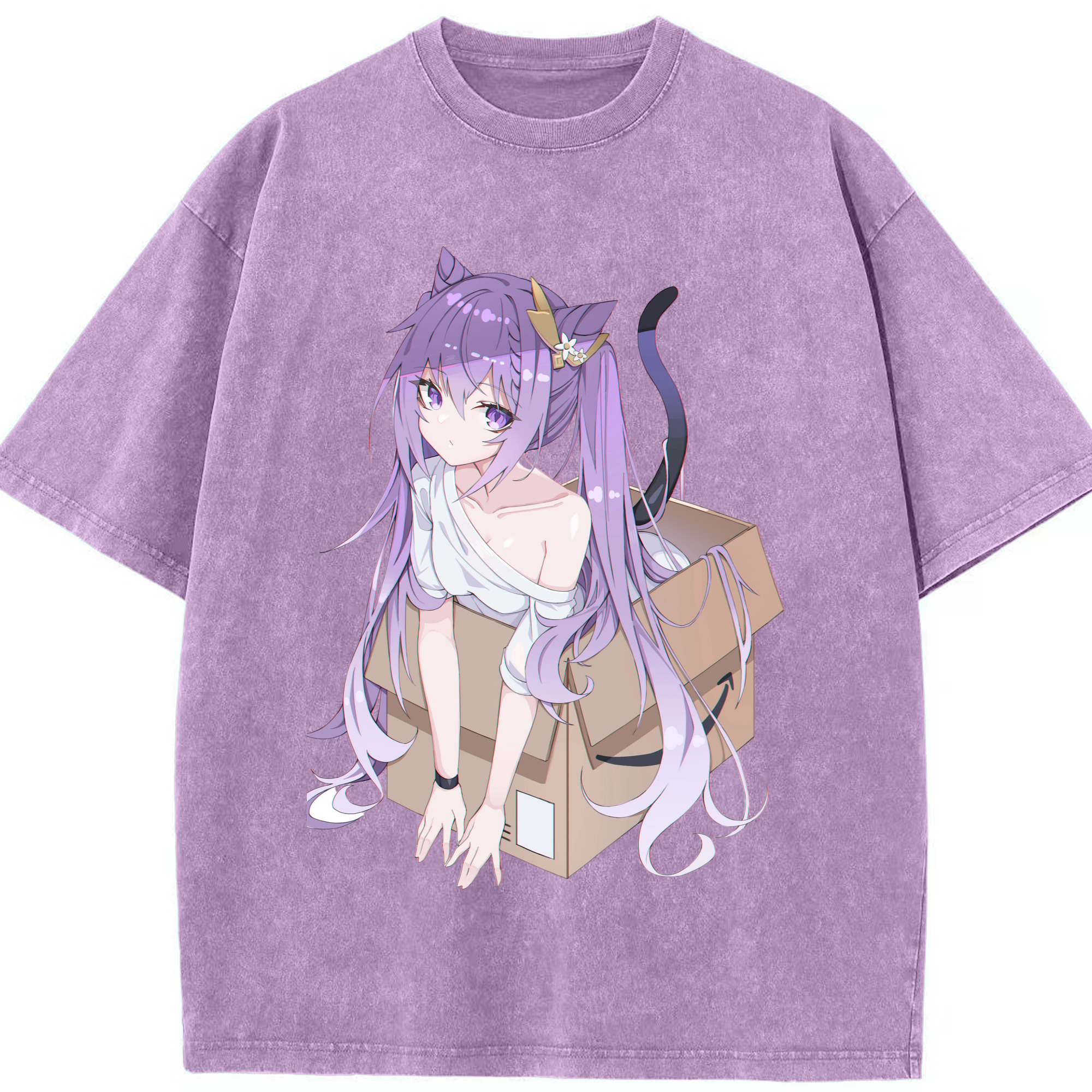 げんし神 刻晴 こくせい genshin Kokusei 綿100% ヴィンテージ風 半袖Tシャツ（フロントプリント）