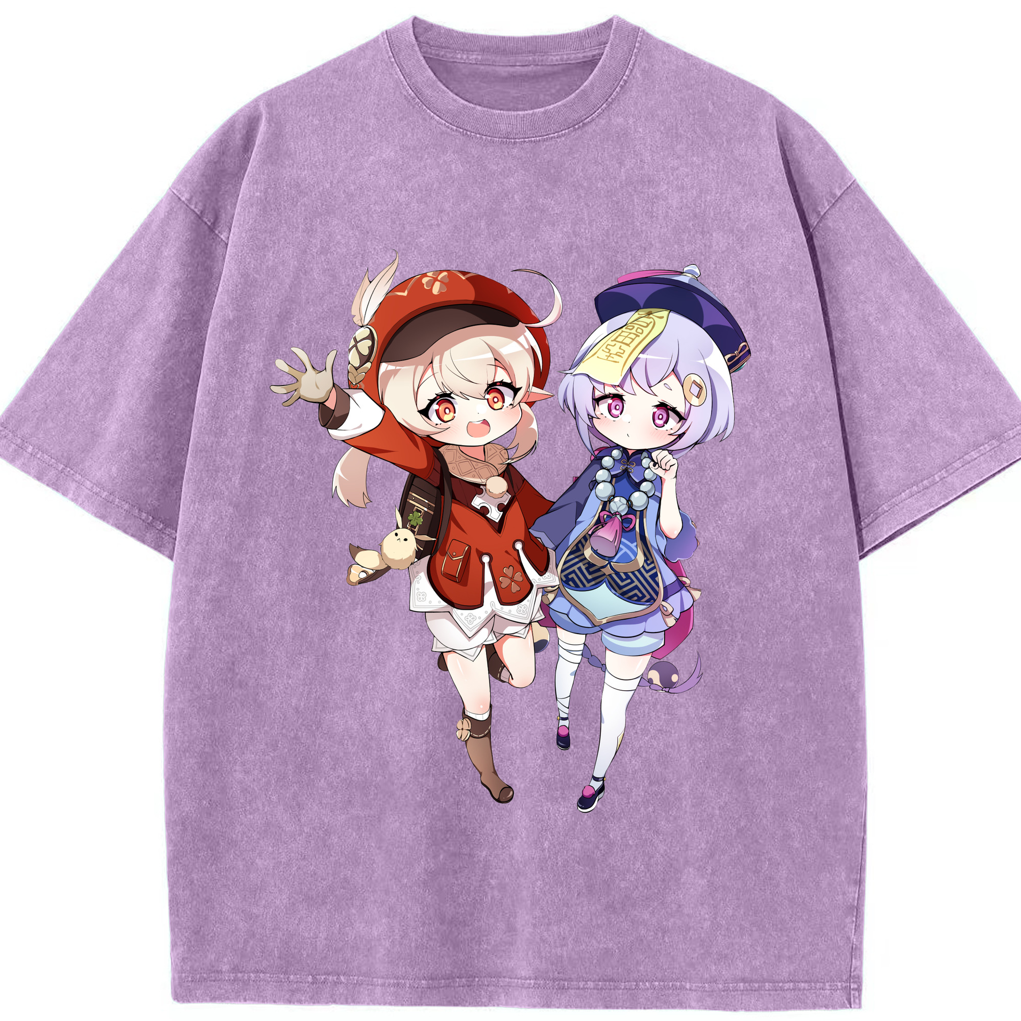 げんし神 七七 なな  genshin Nana 綿100% ヴィンテージ風 半袖Tシャツ（フロントプリント）
