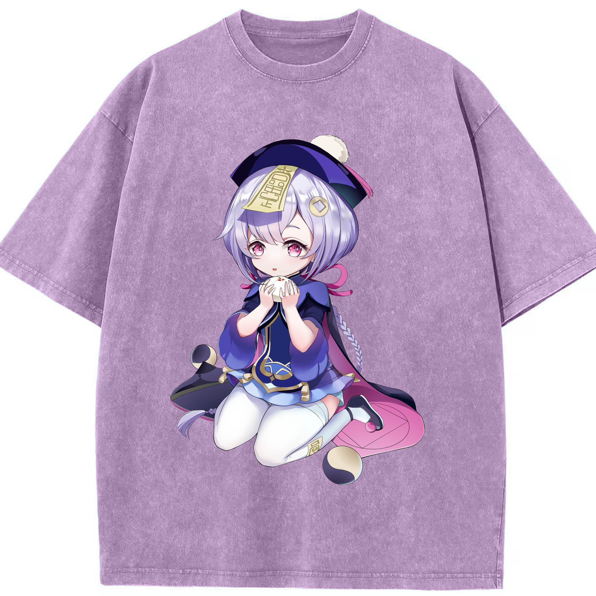 げんし神 七七 なな  genshin Nana 綿100% ヴィンテージ風 半袖Tシャツ（フロントプリント）
