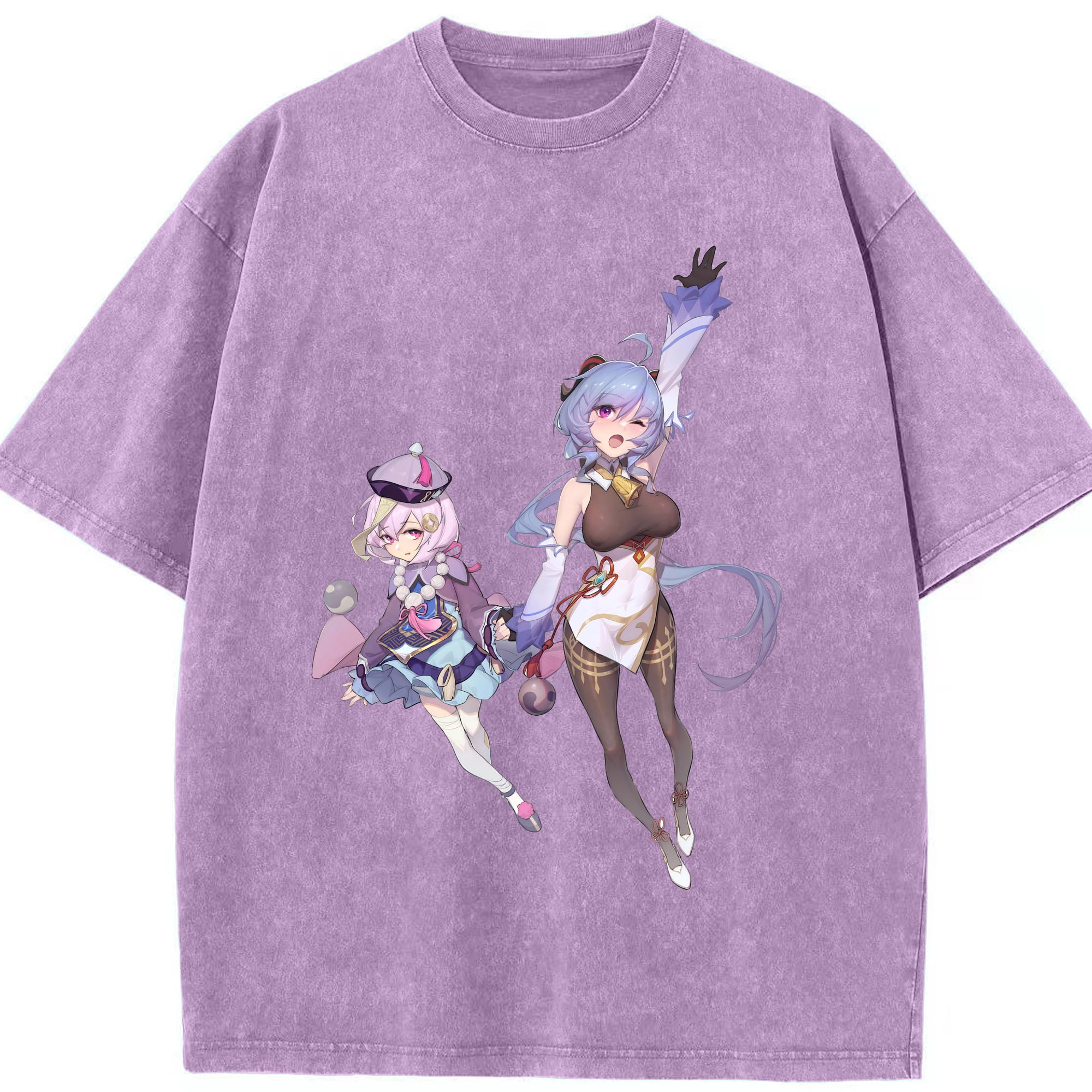 げんし神 七七 なな  genshin Nana 綿100% ヴィンテージ風 半袖Tシャツ（フロントプリント）